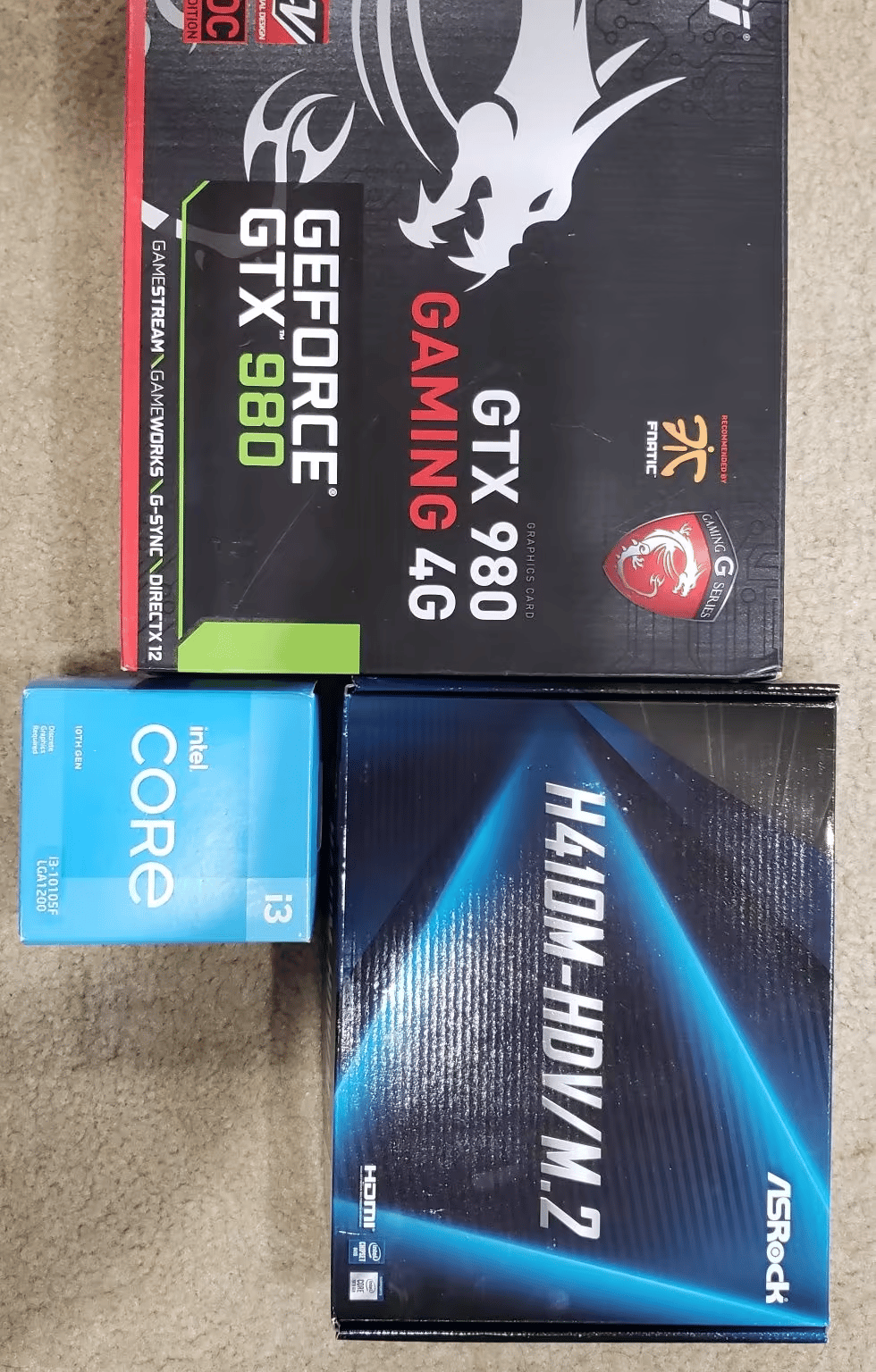 Gaming PC GTX980 and 10th Gen Intel 10105F with 16 GB DDR 4 memory
