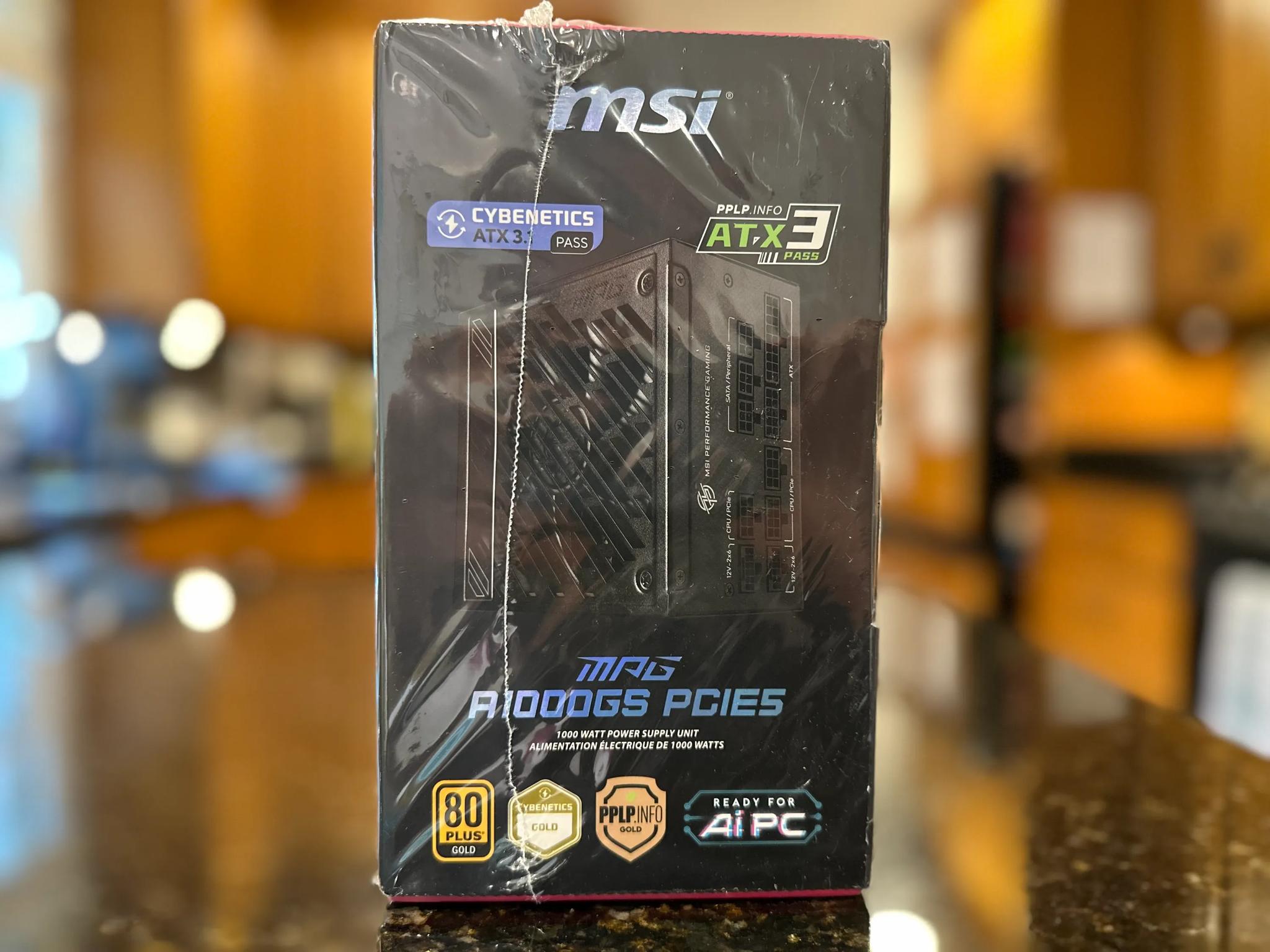 1000W PSU ATX 3.1 - MSI MPG A1000GS PCIE5 - 80 PLUS Gold - 1000 watt Power Supply Unit