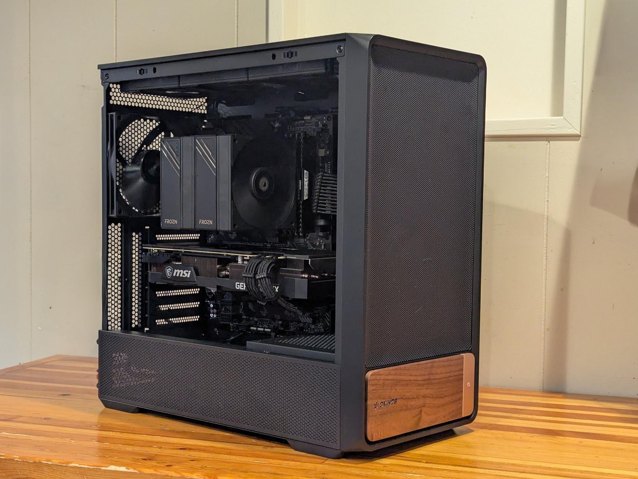 🖤 Ryzen 7 5700X | RTX 3080 | 32GB DDR4 | Blackout + Wood Accent 1440p Gaming PC
