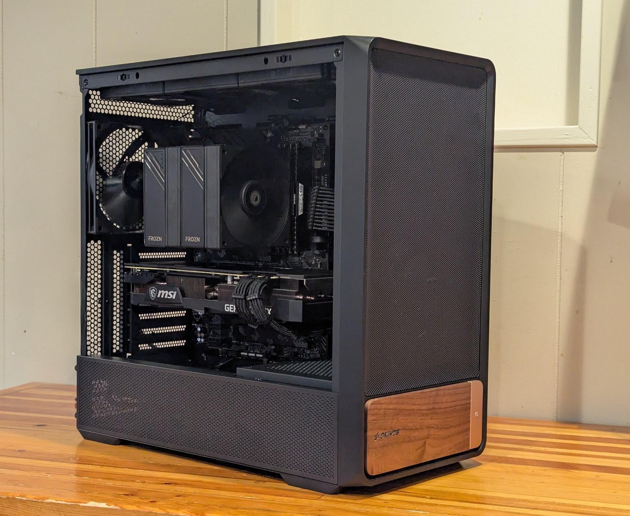🖤 Ryzen 7 5700X | RTX 3080 | 32GB DDR4 | Blackout + Wood Accent 1440p Gaming PC