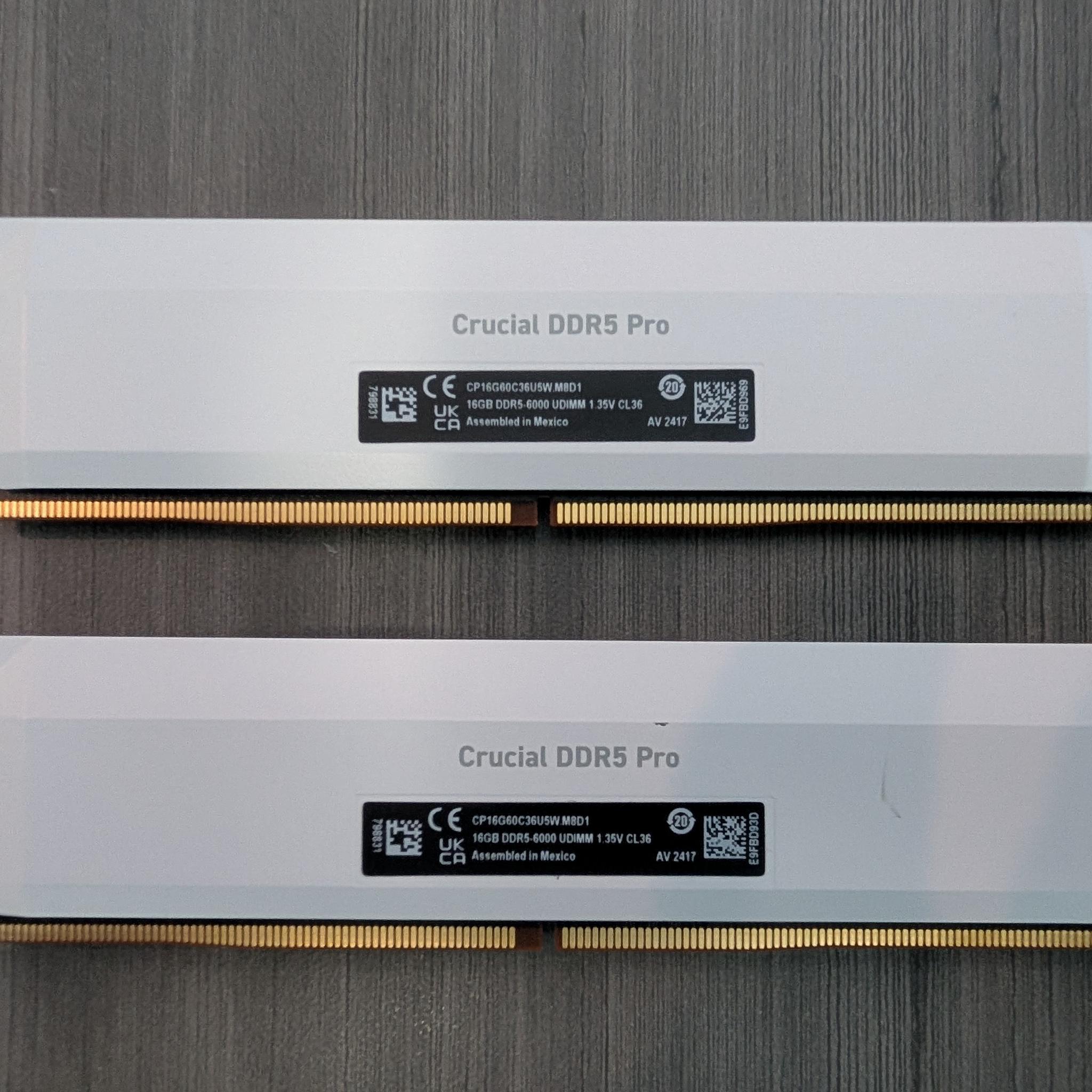Crucial Pro 32GB DDR5 RAM Kit (2x16GB), CL36 6000MHz USED