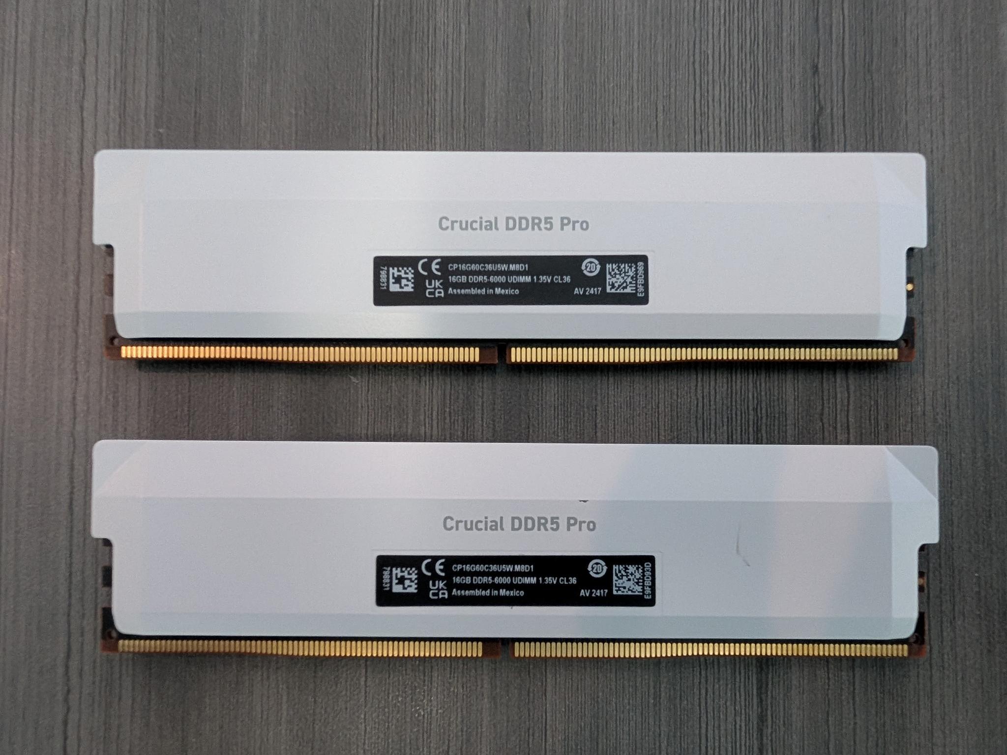 Crucial Pro 32GB DDR5 RAM Kit (2x16GB), CL36 6000MHz USED