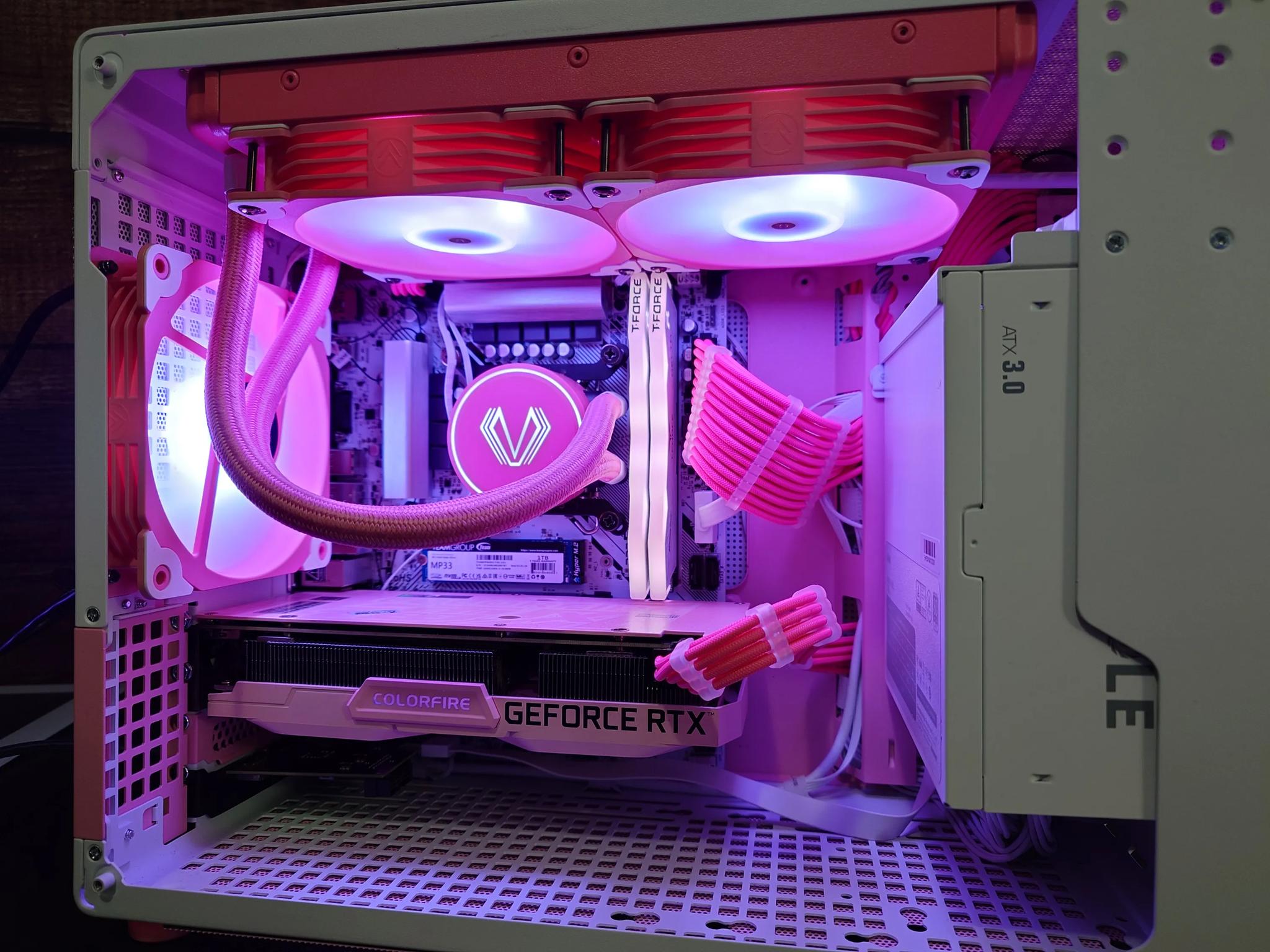 Slay 👑💅: Pink/White 1080P+ Gaming PC - i5 12400 / RTX 3060 12GB / 32GB DDR5 / 1TB NVME