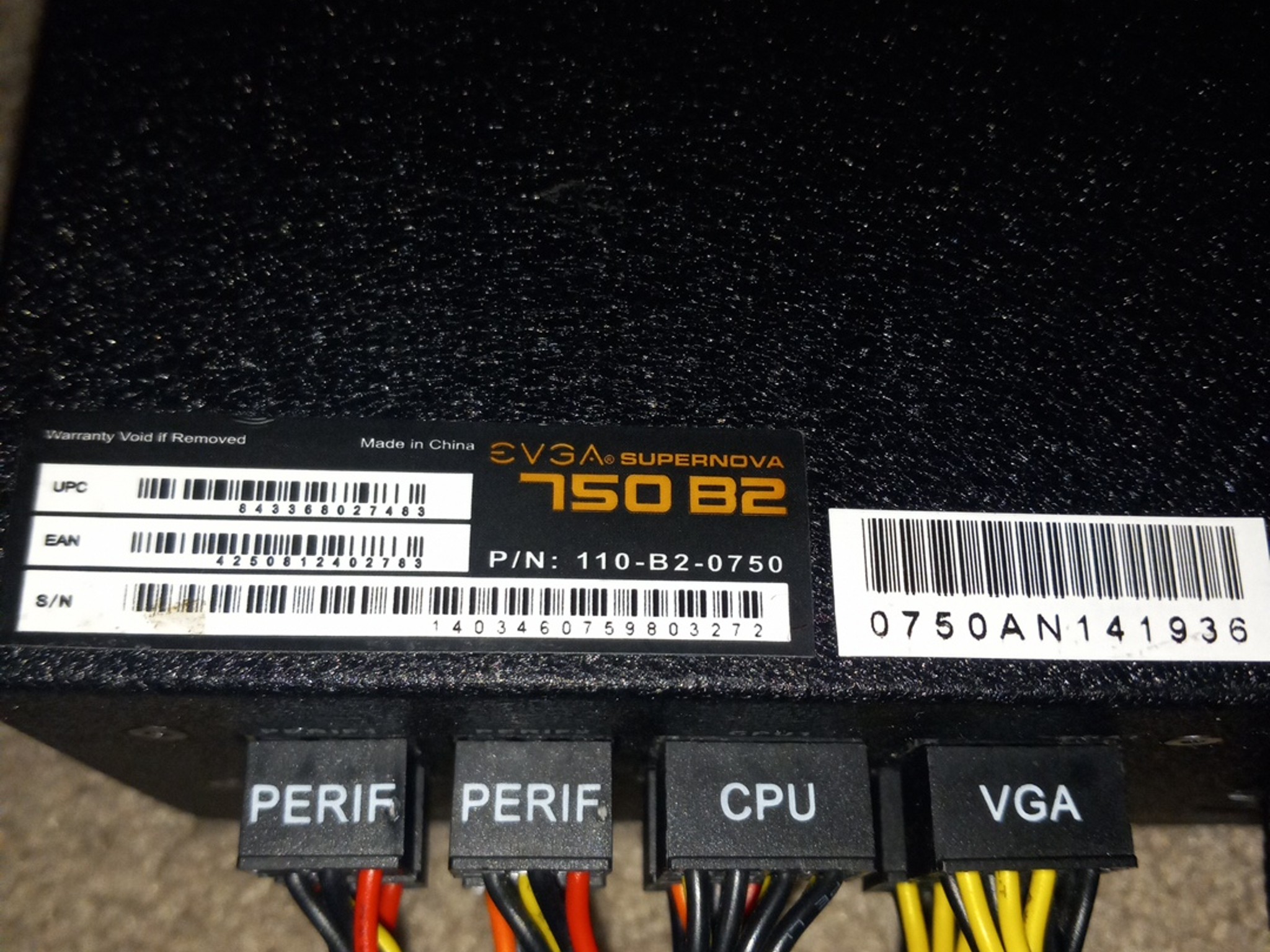 EVGA SuperNova 750 B2 Bronze Power Supply PSU