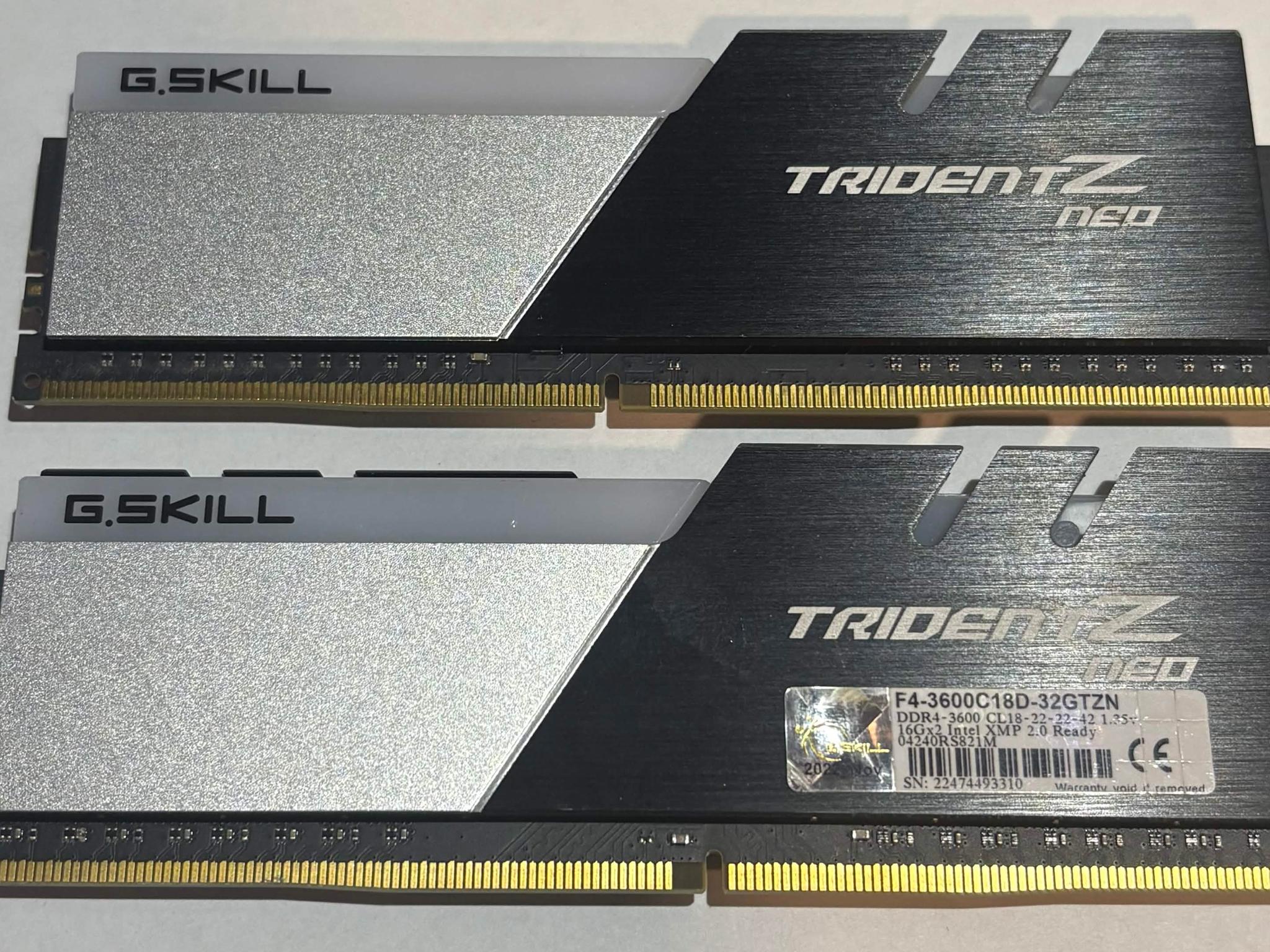 G.SKILL Trident Z Neo 32GB (2x16GB) DDR4 3600MHz CL18 Memory Kit | AMD Ryzen Optimized