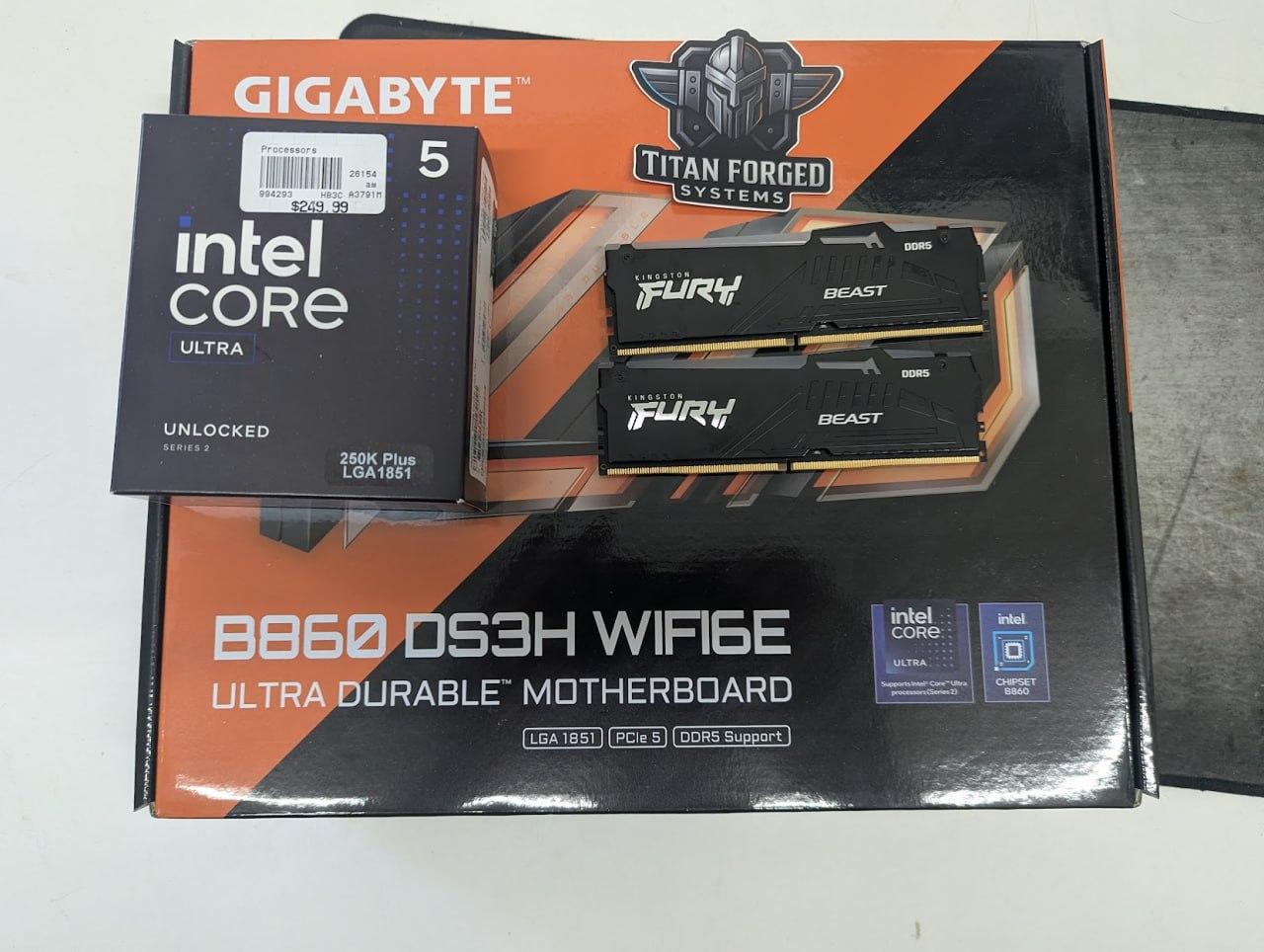 🧊 Intel Core Ultra 5 250K Plus + Gigabyte B860 DS3H WIFI6E + 16GB DDR5 Bundle