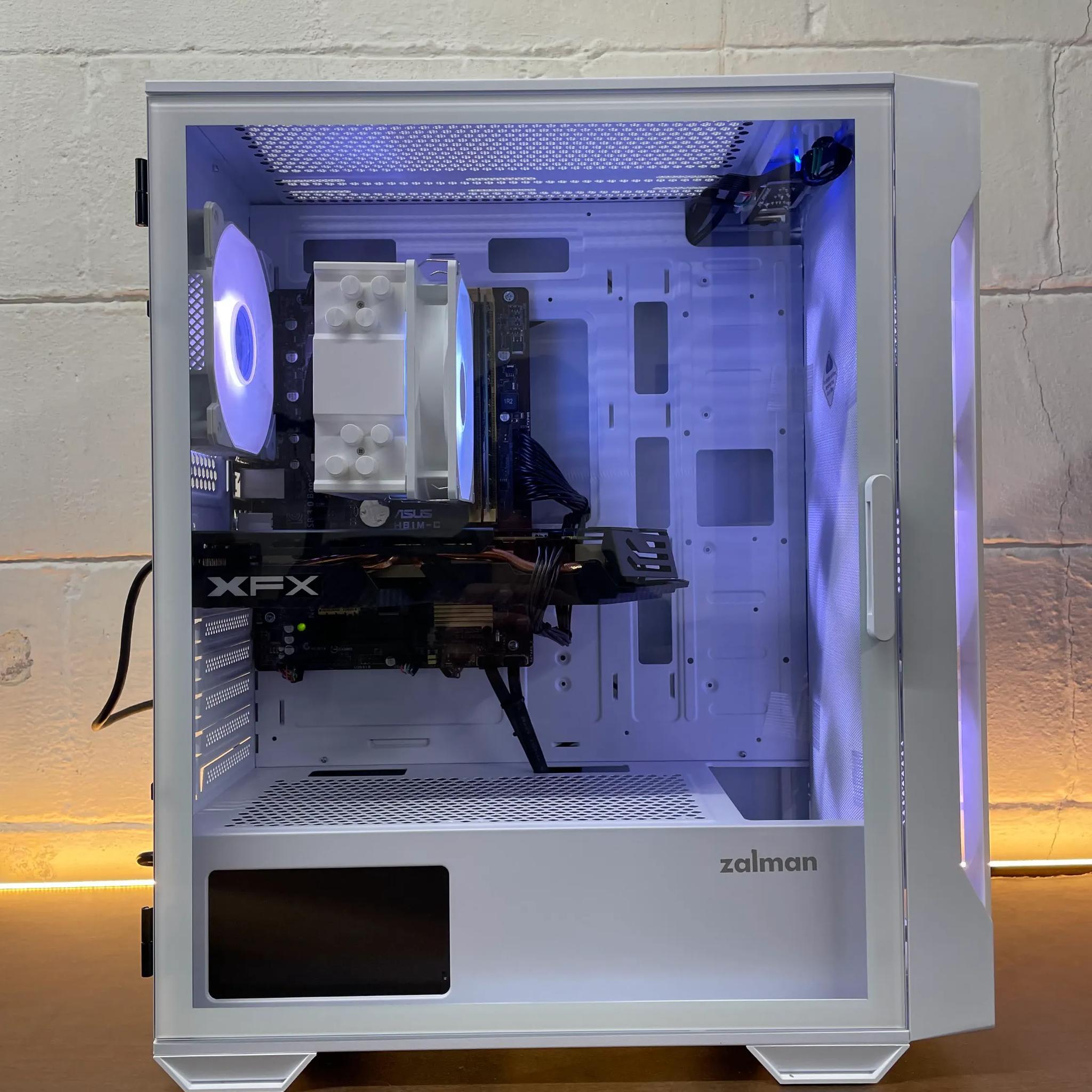 Frosty Gaming PC | Intel i7 / AMD RX580 / 8GB / 1.1TB Win 11 Pro + Wi-Fi