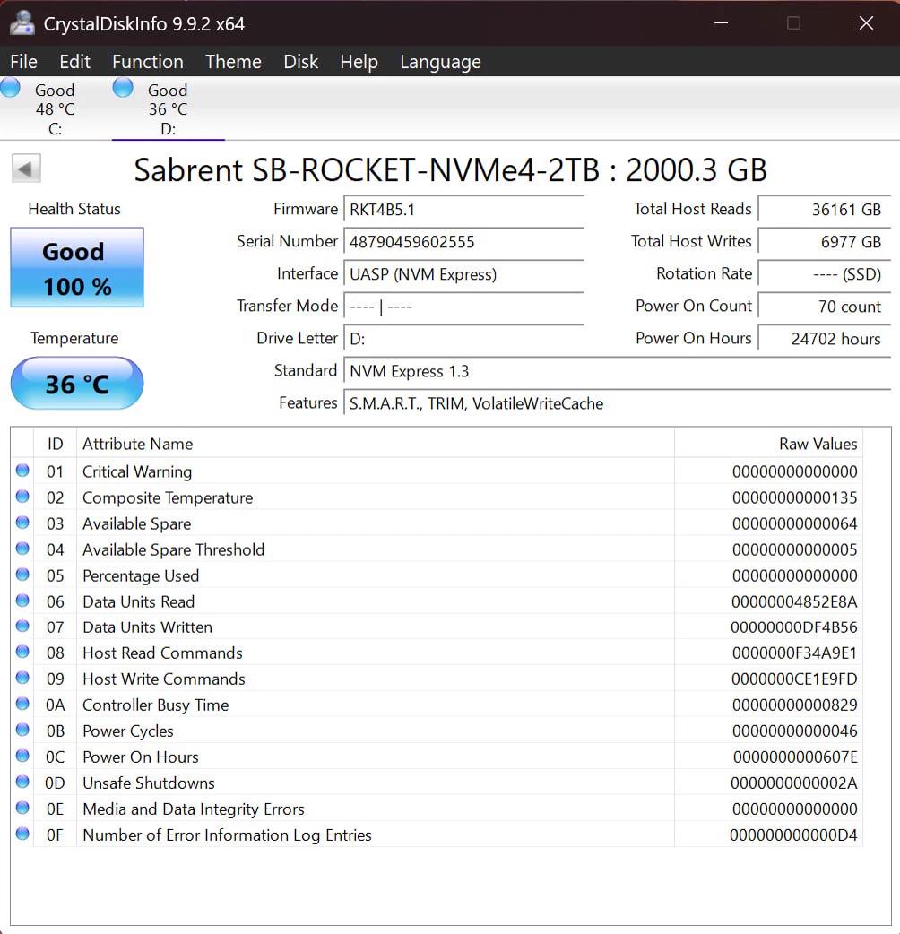 Sabrent Rocket NVMe 4.0 2TB SSD