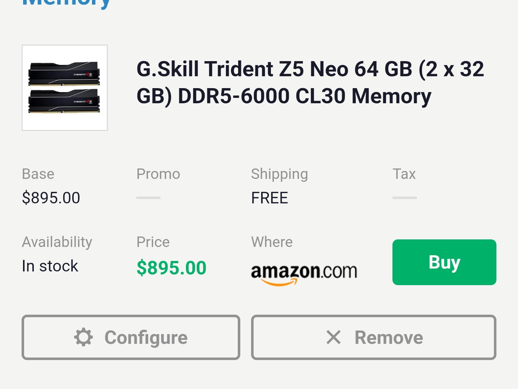 Gskil trident neo 6000mhz cl30 2-32gb