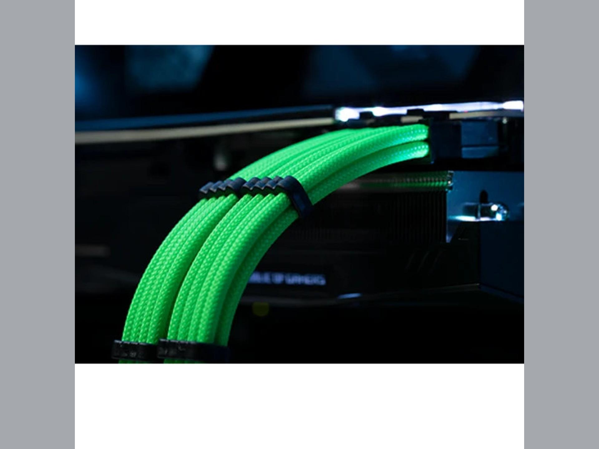 CableMod Sleeved 8-Pin PCIe GPU Extension Cable 3-Pack Green - New