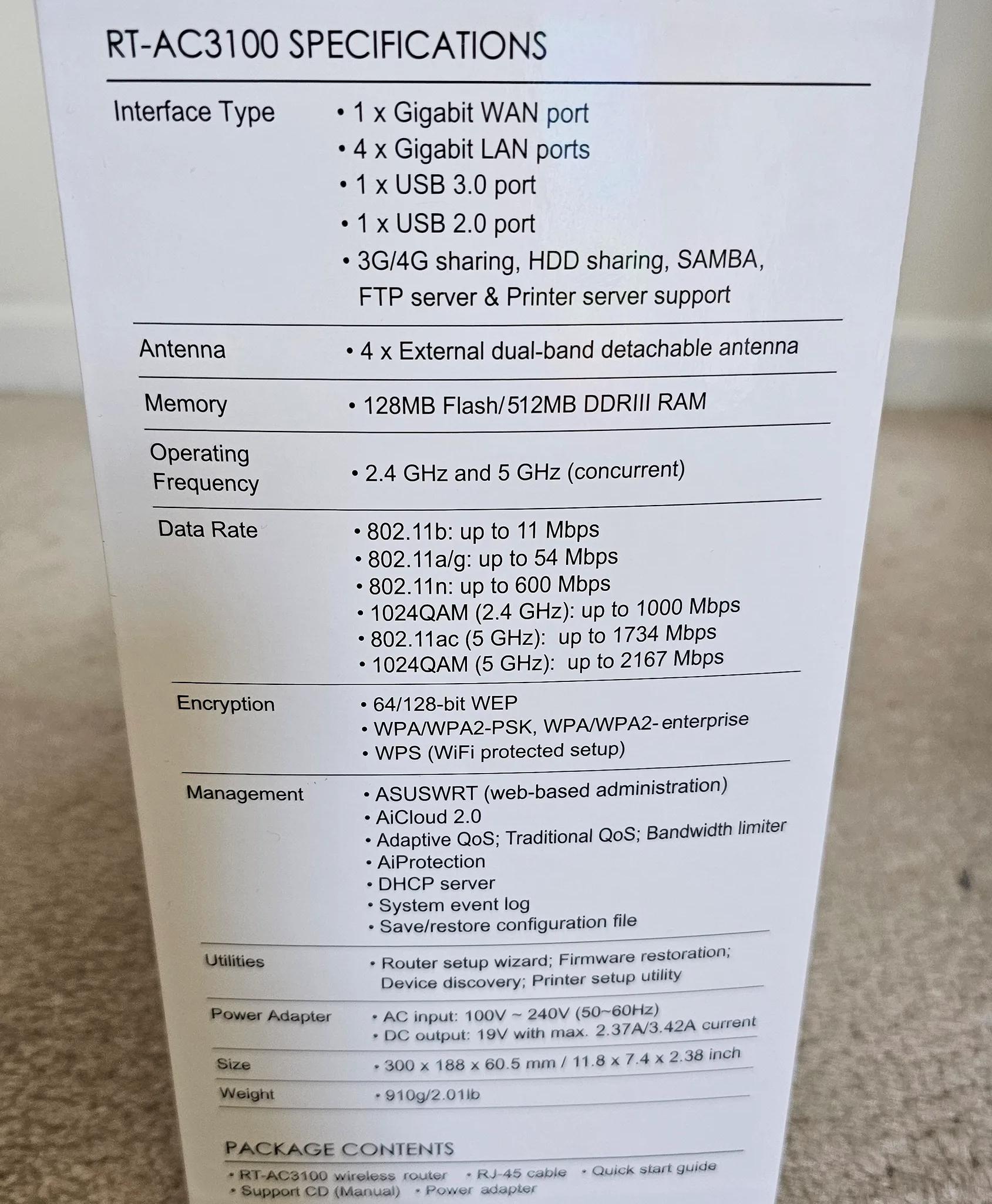 Asus RT-AC3100 Extreme Wi-Fi ROUTER
