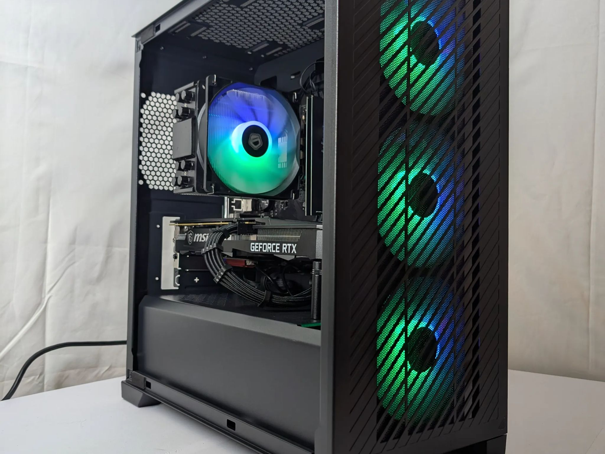 🖤 All-Black Gaming Beast – Ryzen 5 3600 + RTX 3060Ti | Wi-Fi & Bluetooth Ready 🖤