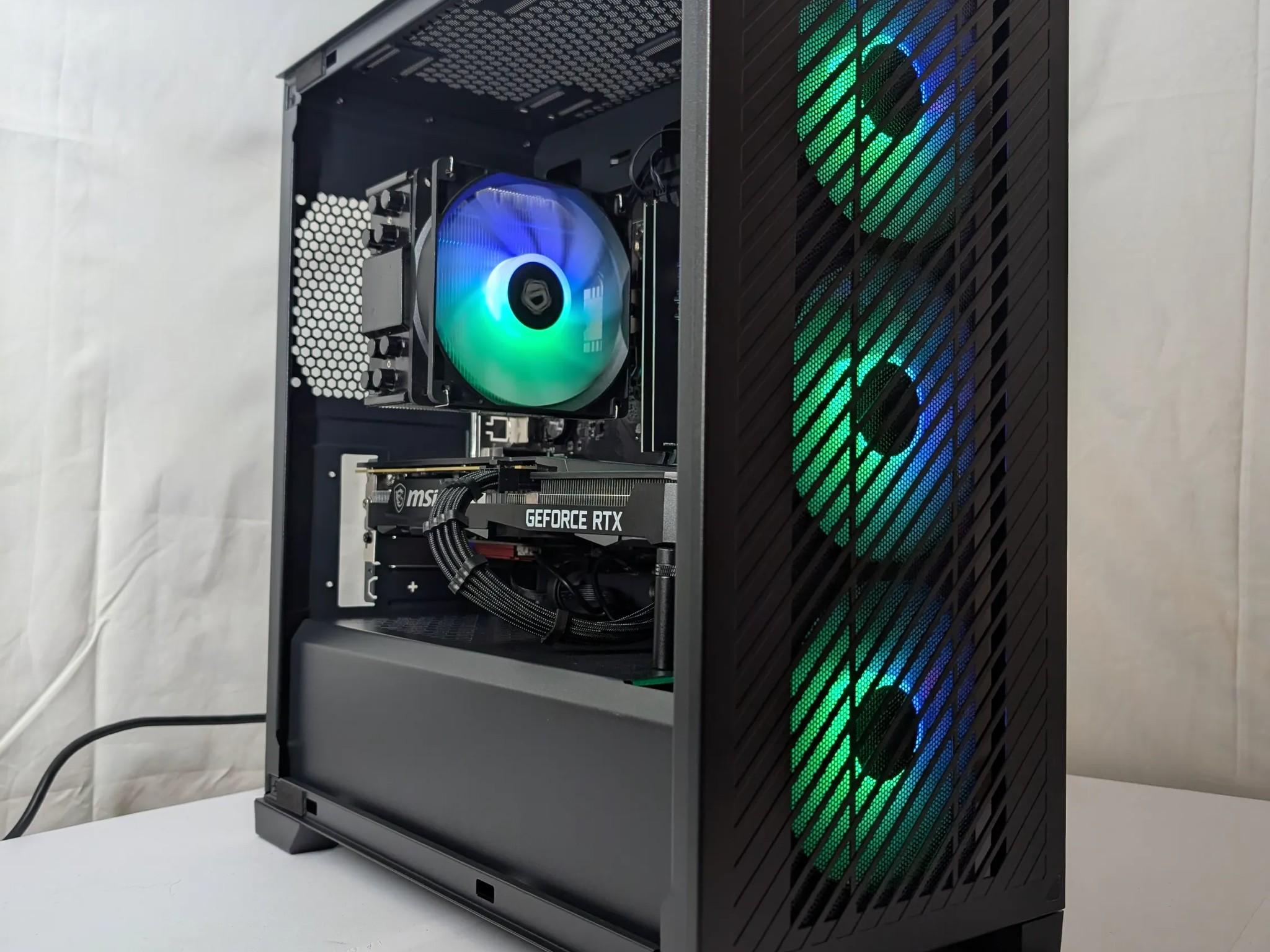 🖤 All-Black Gaming Beast – Ryzen 5 3600 + RTX 3060Ti | Wi-Fi & Bluetooth Ready 🖤