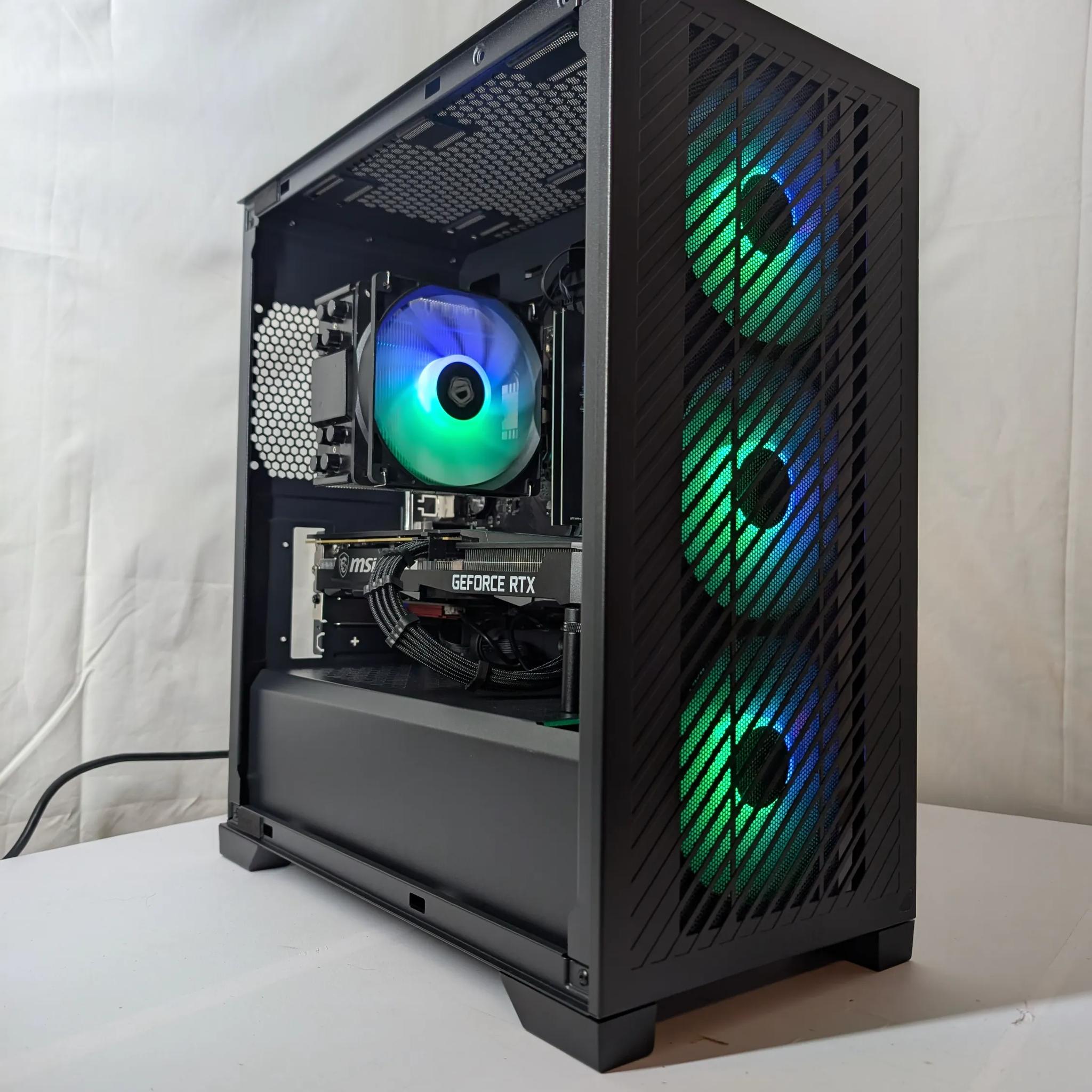 🖤 All-Black Gaming Beast – Ryzen 5 3600 + RTX 3060Ti | Wi-Fi & Bluetooth Ready 🖤