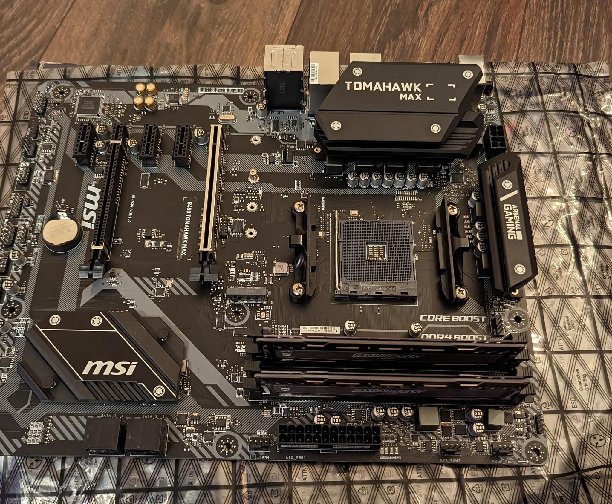 Ryzen 5 1600AF/MSI B450 Tomahawk Max And Memory Motherboard Combo!