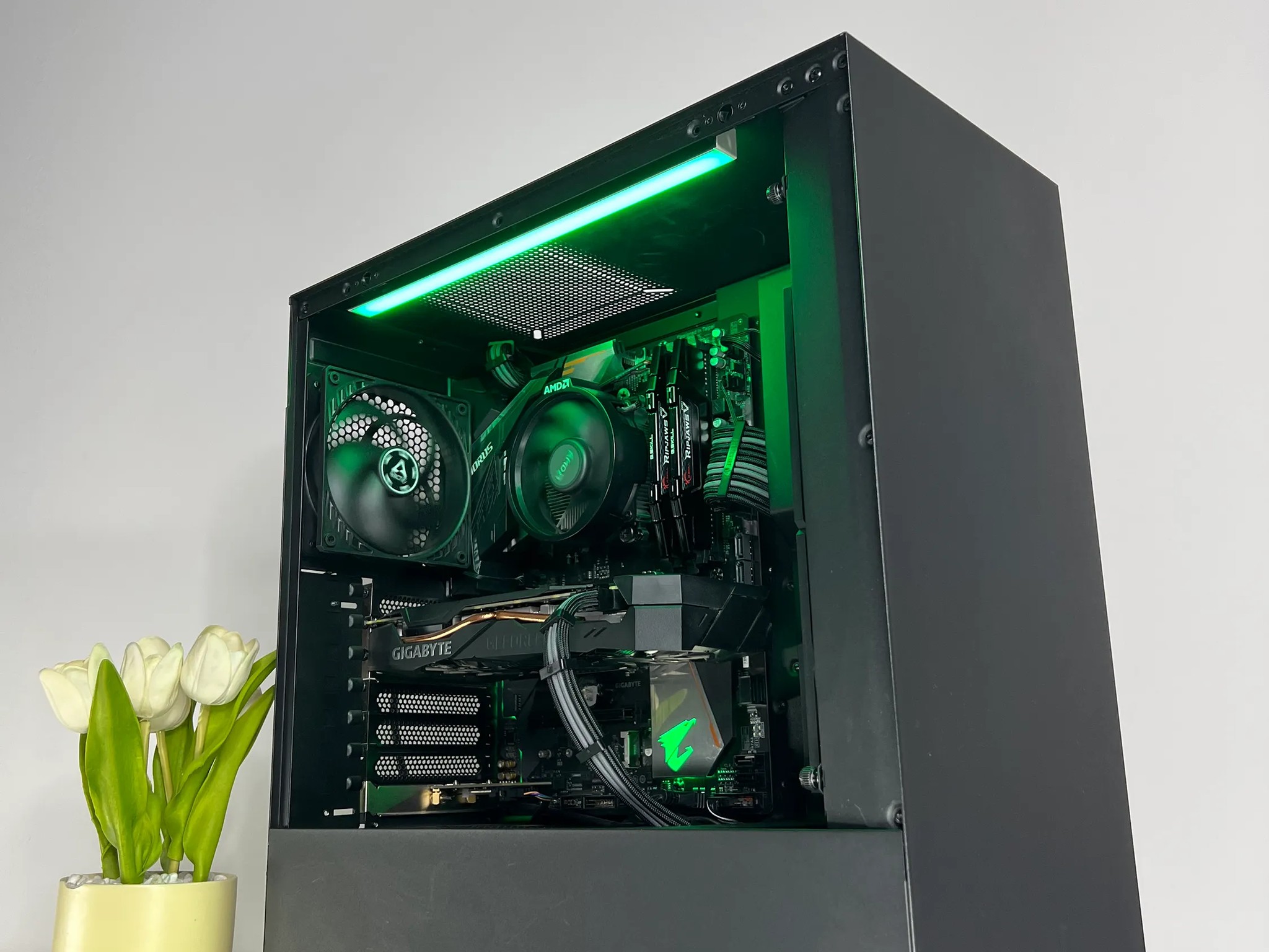 🖤Ryzen 5 2600 | GTX 1660ti 6GB ⬛| 16GB Ram | 1TB NVME SSD 🖤Custom Black PC ⬛