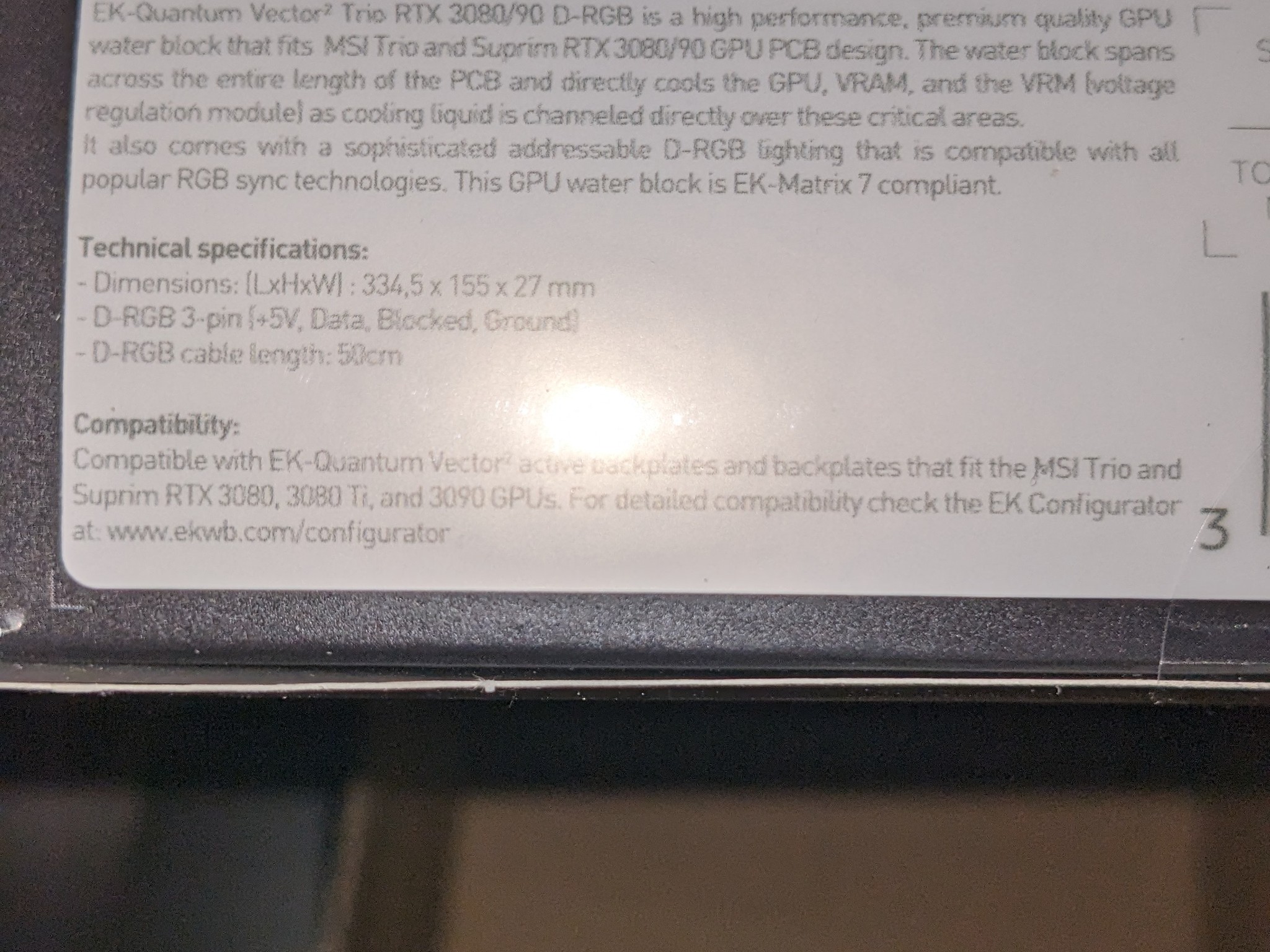 EK-Quantum Vector² Trio RTX 3080/3090 GPU Water Block – NEW