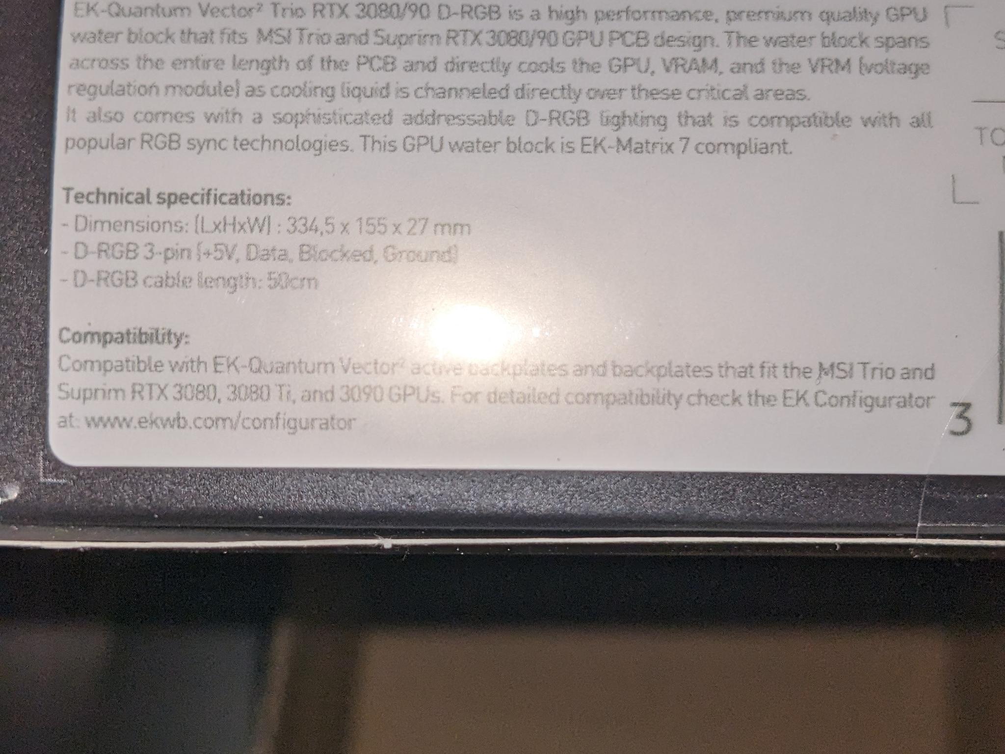 EK-Quantum Vector² Trio RTX 3080/3090 GPU Water Block – NEW