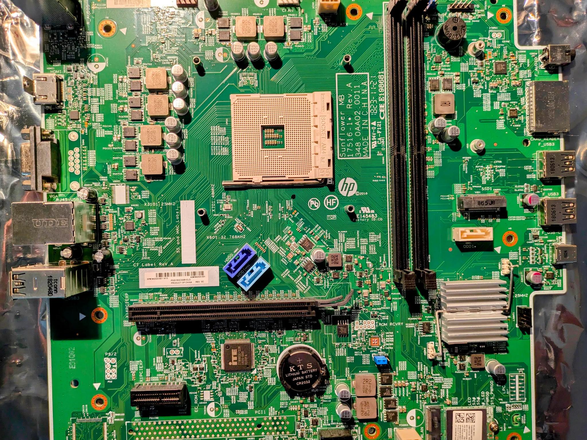 HP Sunflower Motherboard for 1st/2nd Gen Ryzen CPUs (HP Pavilion)