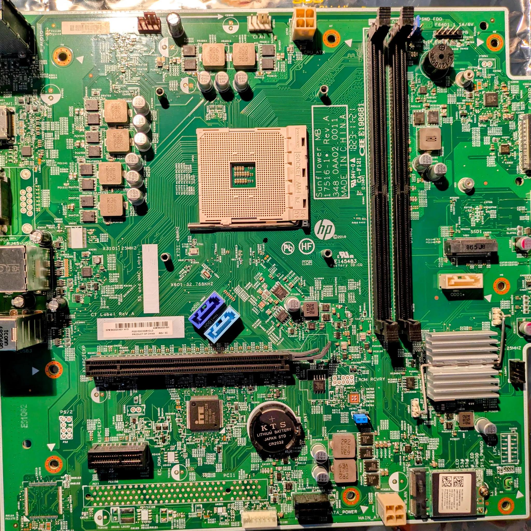 HP Sunflower Motherboard for 1st/2nd Gen Ryzen CPUs (HP Pavilion)