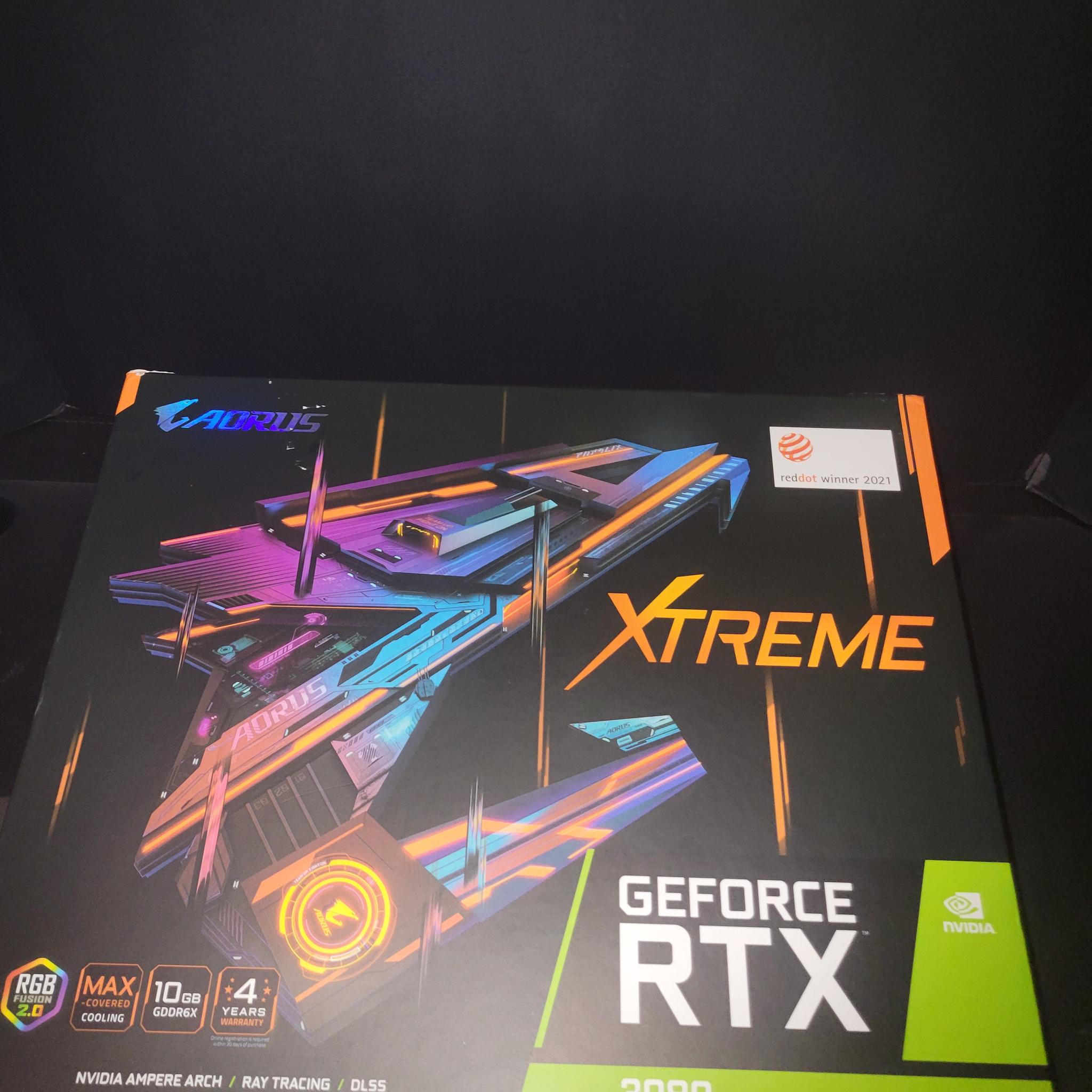 ⚡ Rare AORUS Black & Gold Chibi Figurine + RTX 3080 Xtreme Box (96% Near‑Mint) 🏆✨