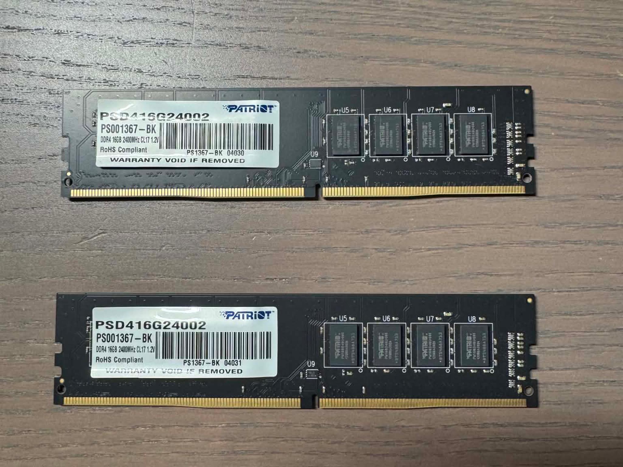 Patriot Memory 32GB (2x16GB) DDR4 2400MHz UDIMM Memory Module PSD416G24002