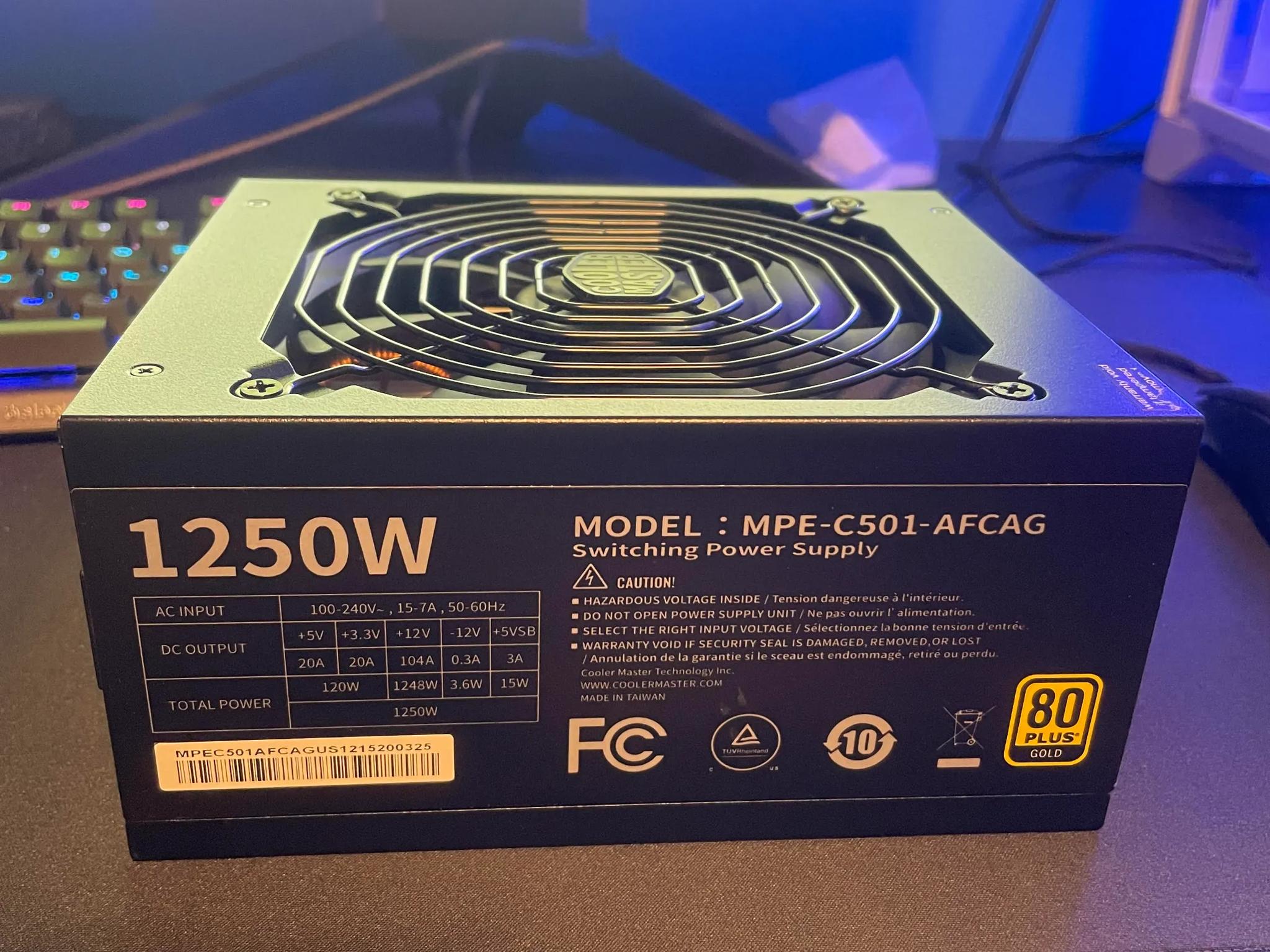 Cooler Master MWE GOLD 1250 PSU 1250W 80+ Certified Fully Modular Power supply