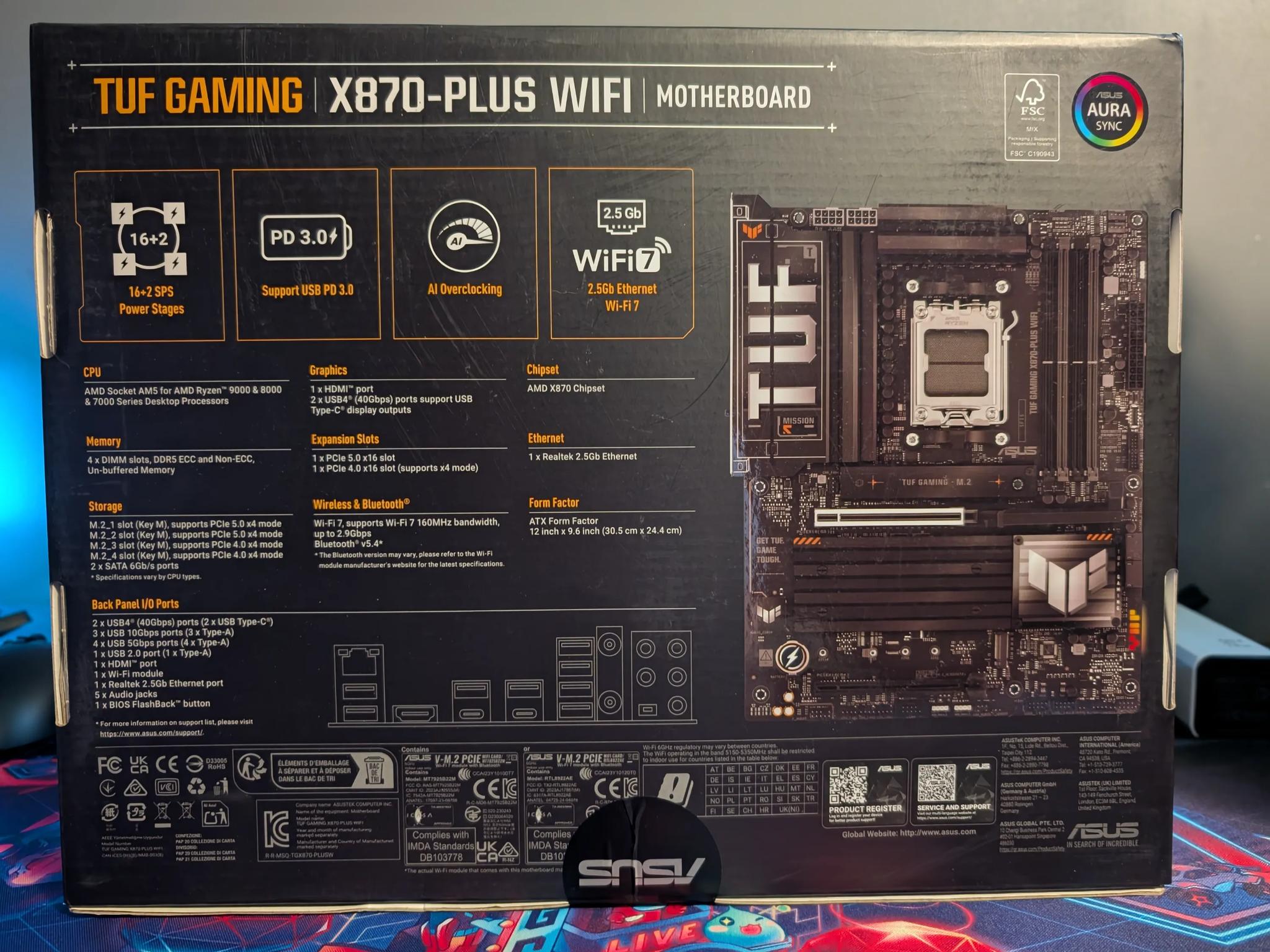 ASUS TUF Gaming X870-PLUS WiFi AMD AM5 Motherboard