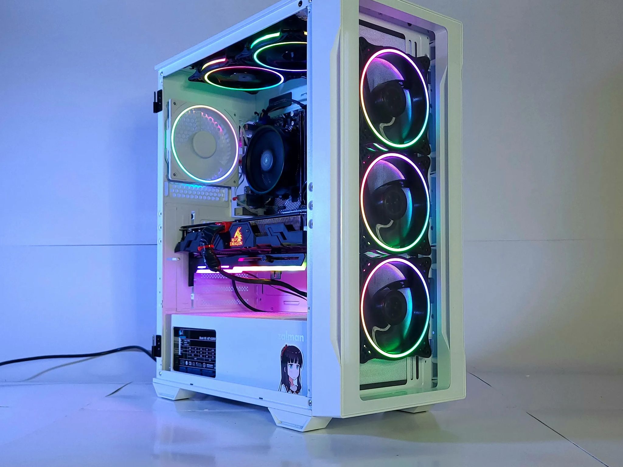 Vega 56 RichStar Red Gaming PC Windows 11 Pro Ryzen 5 1000GB Desktop Powerhouse