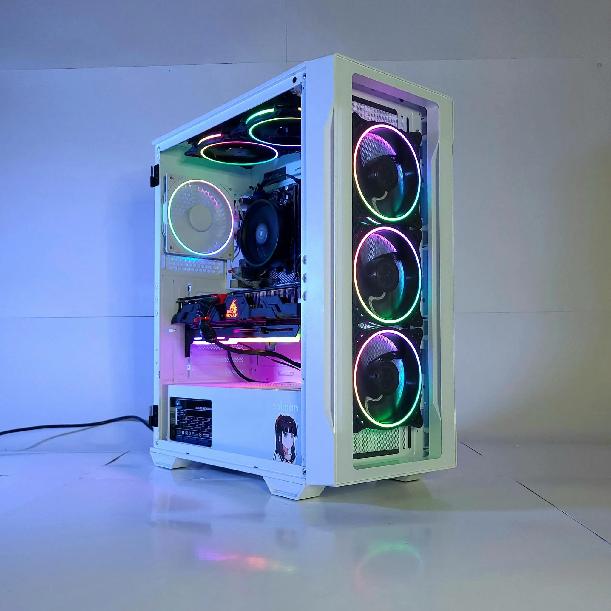 Vega 56 RichStar Red Gaming PC Windows 11 Pro Ryzen 5 1000GB Desktop Powerhouse