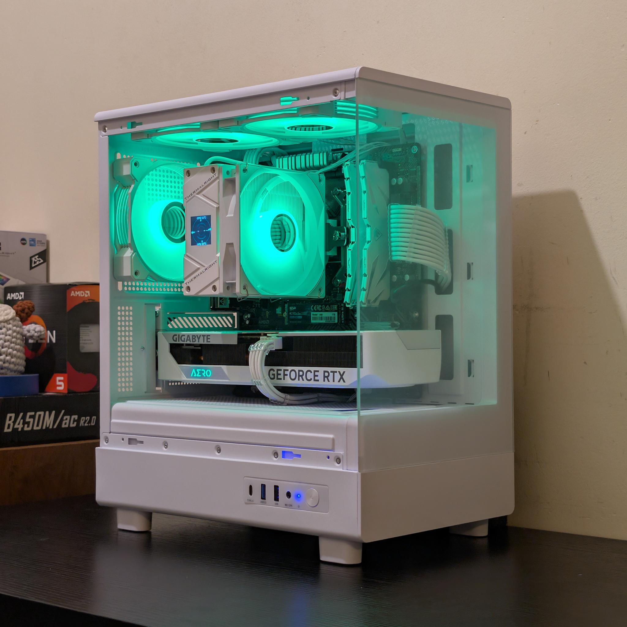 🦢🤍 White Gaming PC | RTX 4060Ti | Ryzen 5500 | 1TB SSD | 32GB RAM | WiFi 6 & Bluetooth 🤍🦢