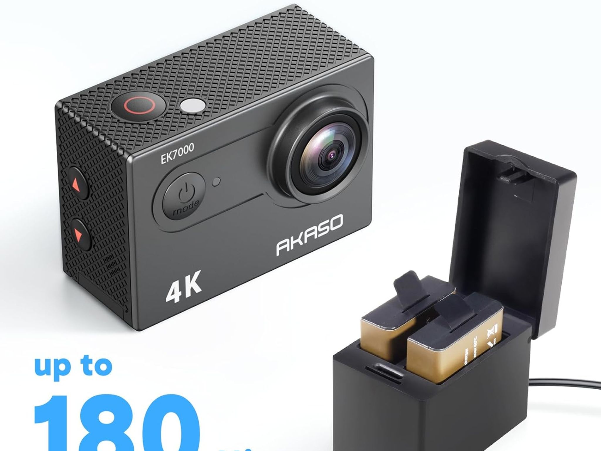 AKASO EK7000 4K Action Camera-131ft Waterproof Camera 4X, Remote Control UHD 20MP w/ Accessories Kit