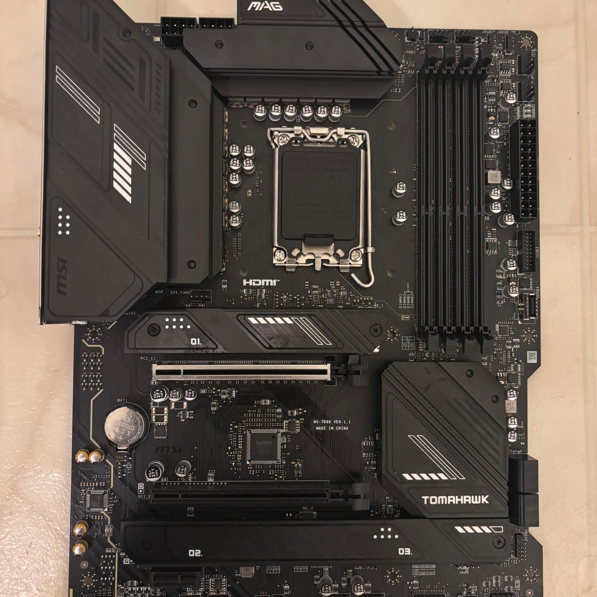 MSI MAG B760 Tomahawk WiFi Gaming Motherboard DDR4 (LGA 1700, DDR4, PCIe 5.0, Wi-Fi 6E, ATX)