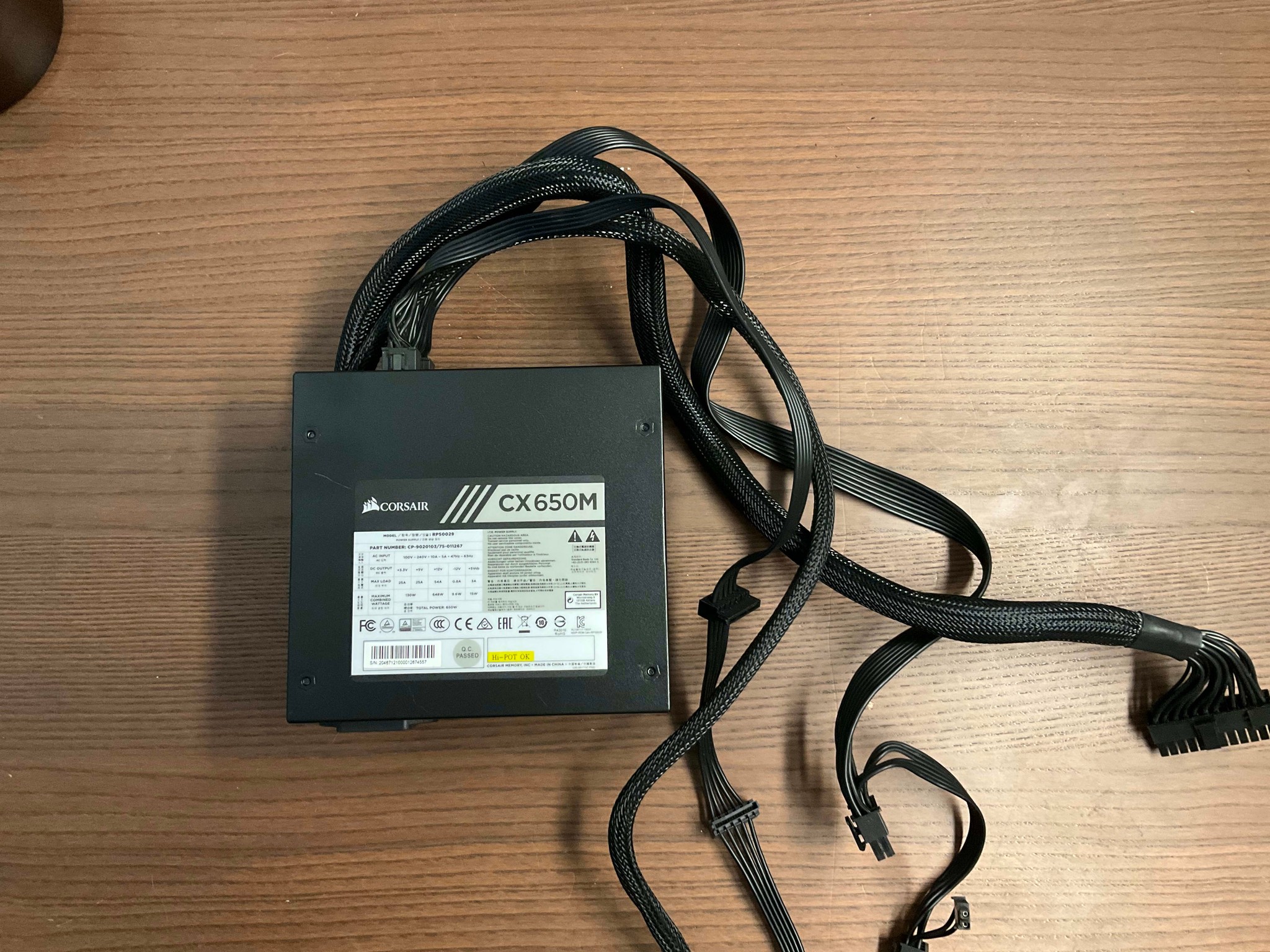 Corsair CX650M 80+ Bronze Semi-Modular PSU | Incomplete cables