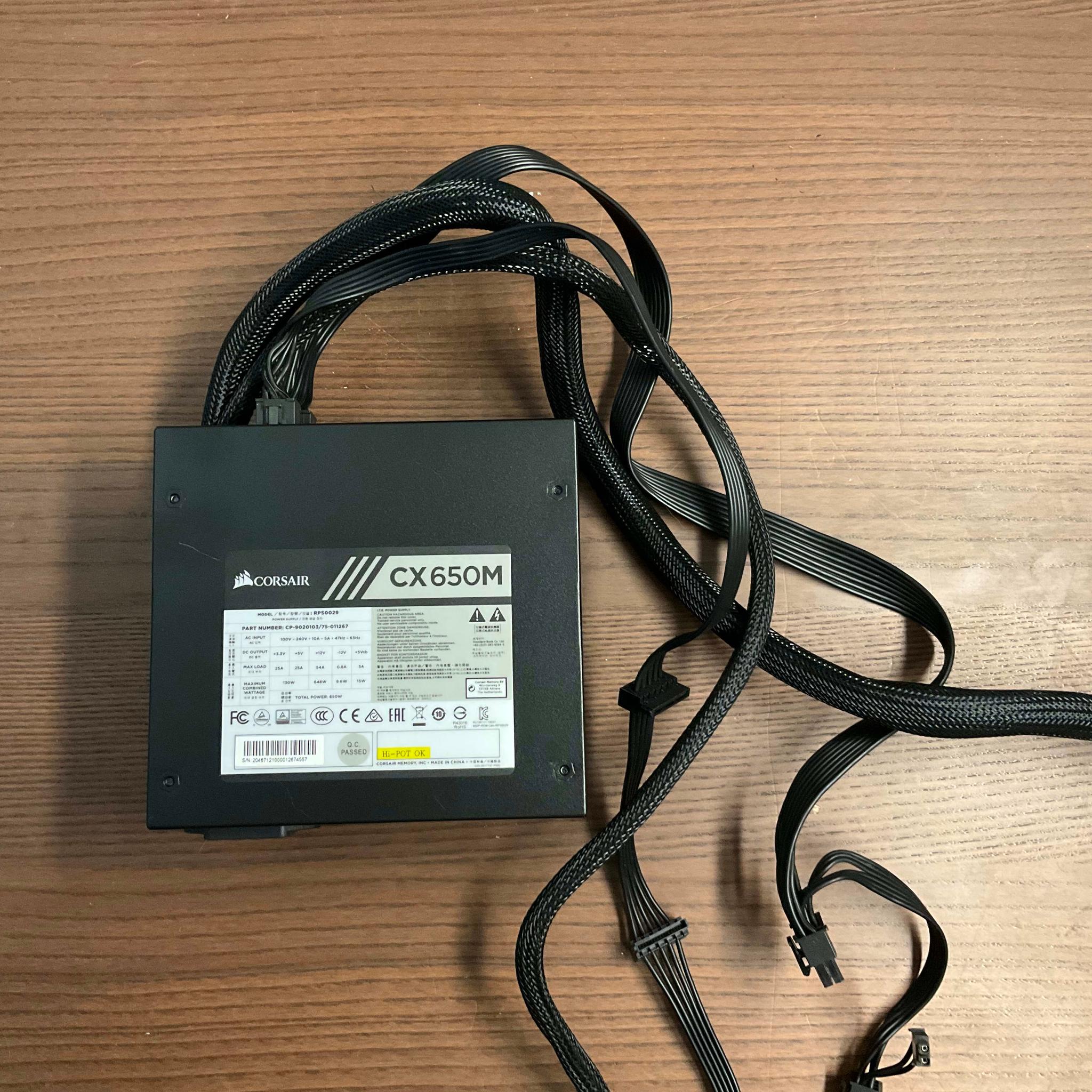 Corsair CX650M 80+ Bronze Semi-Modular PSU | Incomplete cables