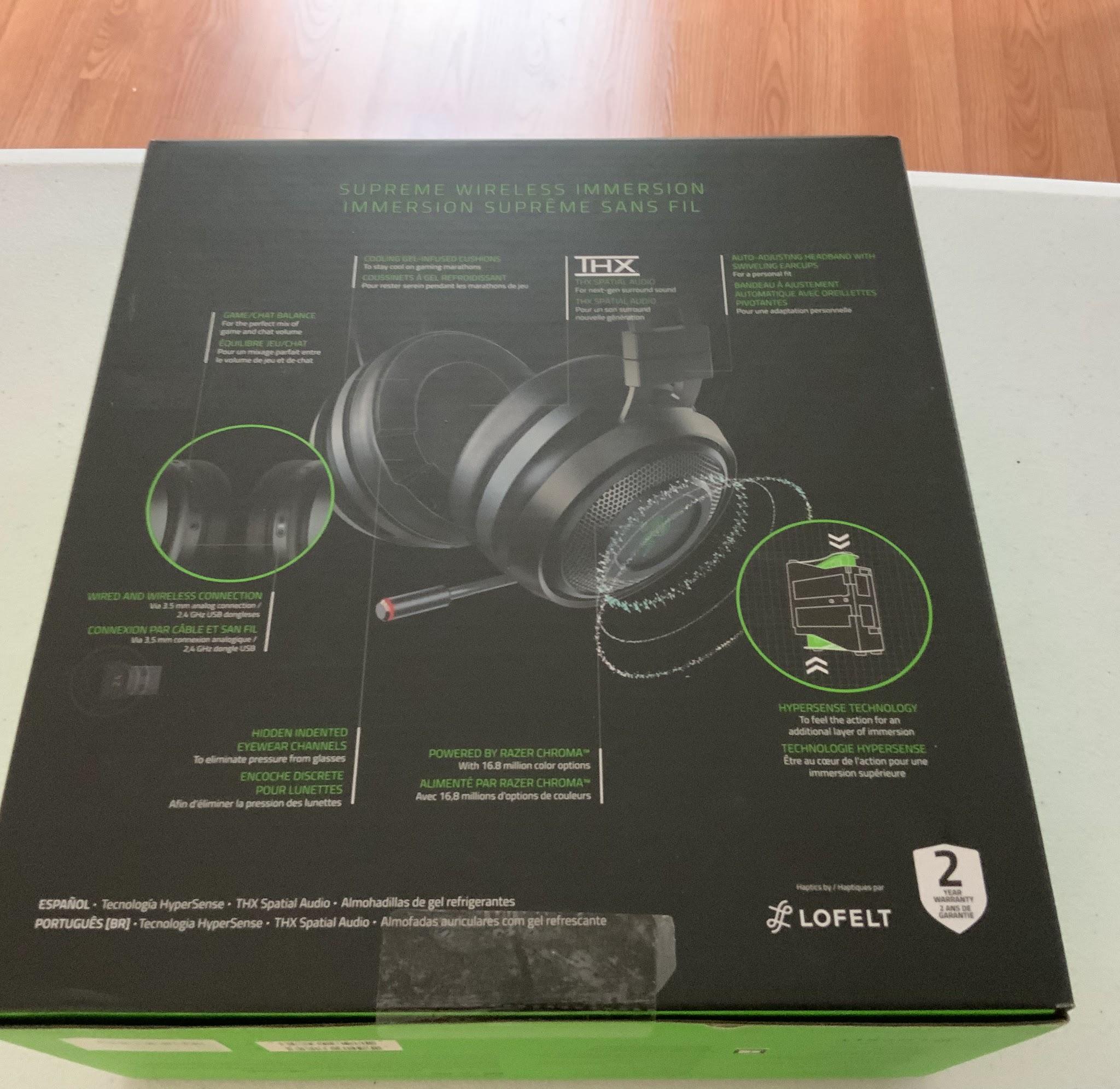 Razer Nari Ultimate Wireless 7.1 Surround Sound Gaming Headset: THX Audio & Haptic Feedback