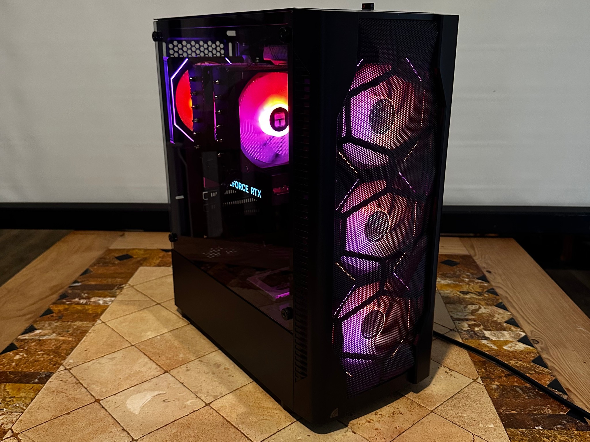 Intel Core I5-10500 / RTX 4060 Ti 8GB - 512GB M.2 & 512GB SSD - Mid Tower Gaming PC - Black
