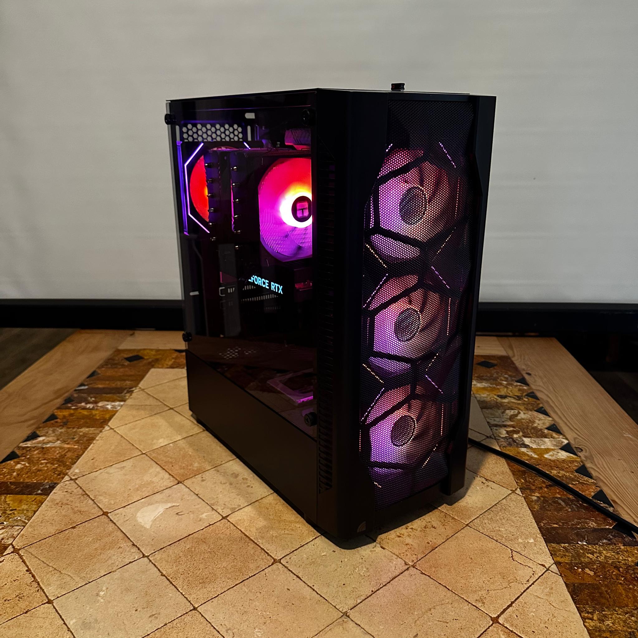 Intel Core I5-10500 / RTX 4060 Ti 8GB - 512GB M.2 & 512GB SSD - Mid Tower Gaming PC - Black