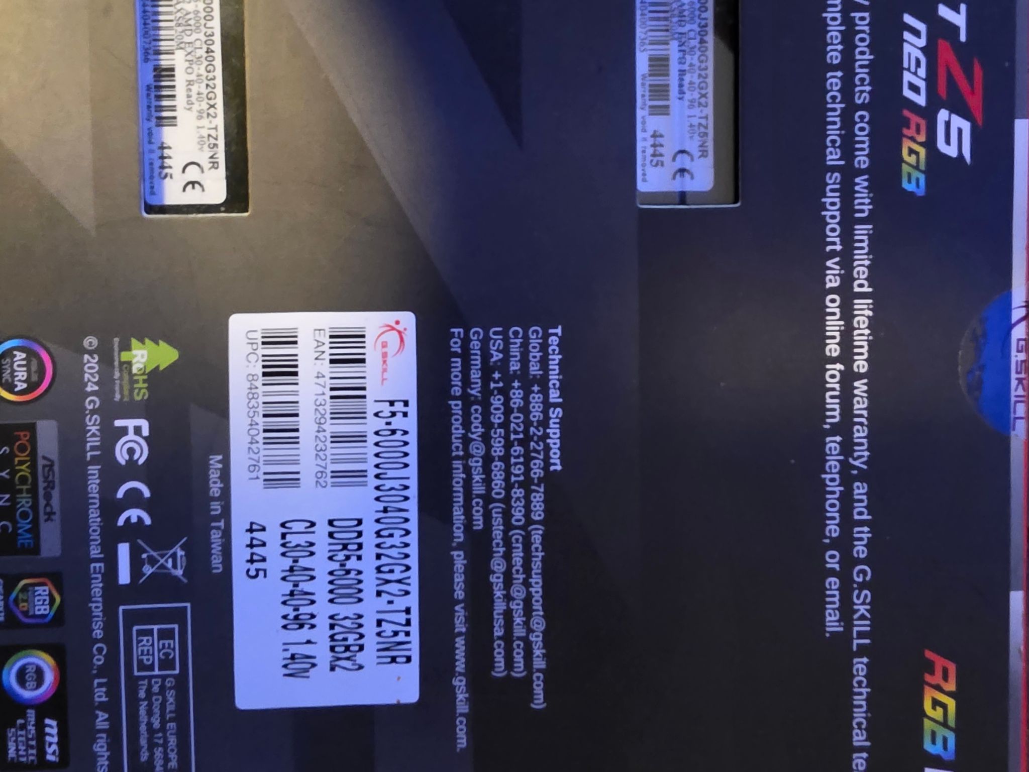 G.Skill Trident Z5 Neo RGB 64GB DDR5-6000 (2x32GB)