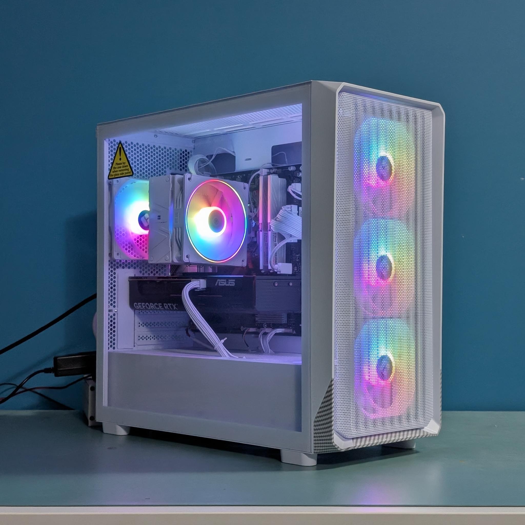 Pristine White Gaming Rig – RTX 5060 & Ryzen 5 8400F (Brand New / ARGB Custom)