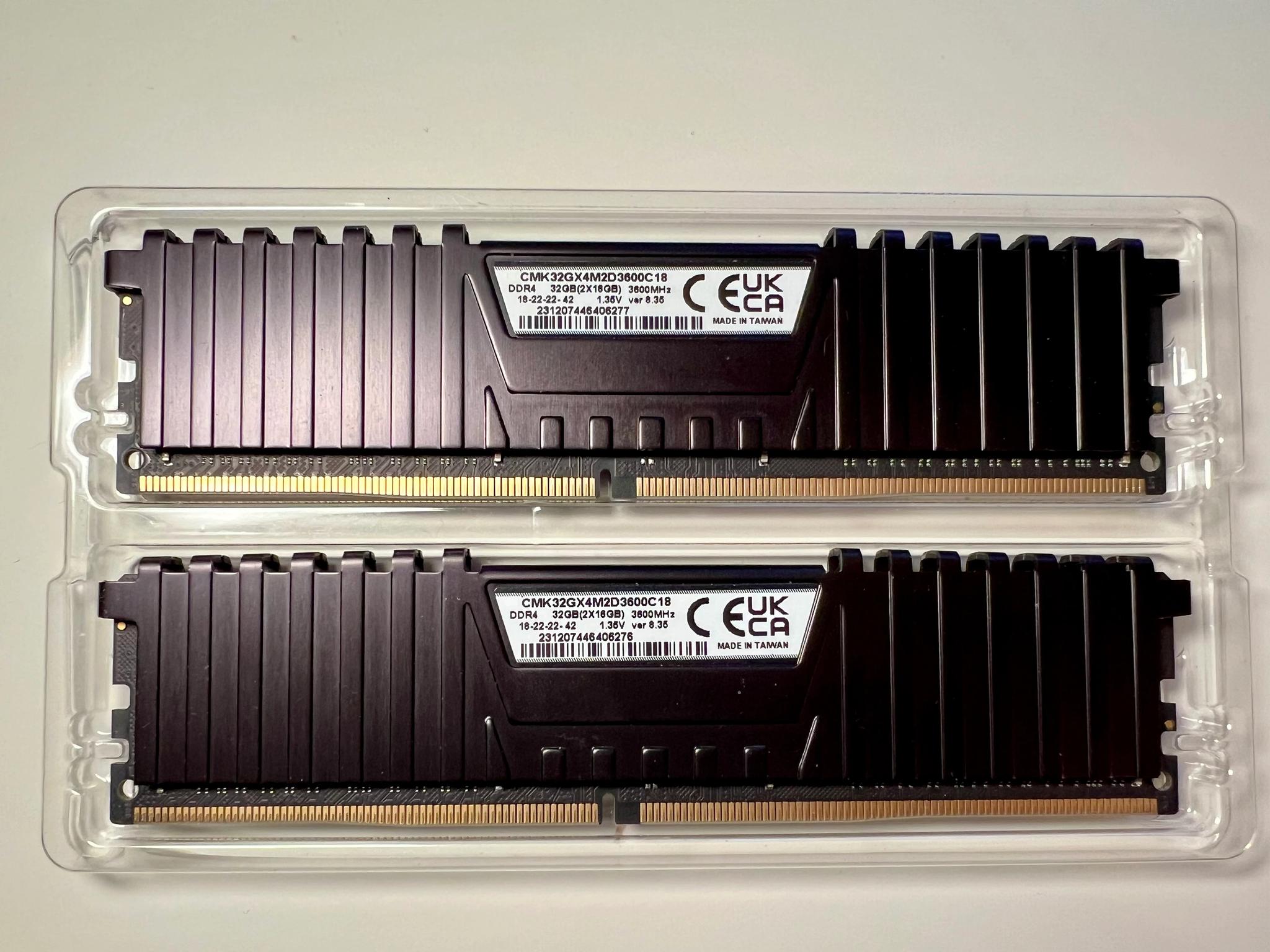 Corsair Vengeance LPX 32GB (2x16GB) DDR4 3600MHz C18 Desktop Memory (RAM)