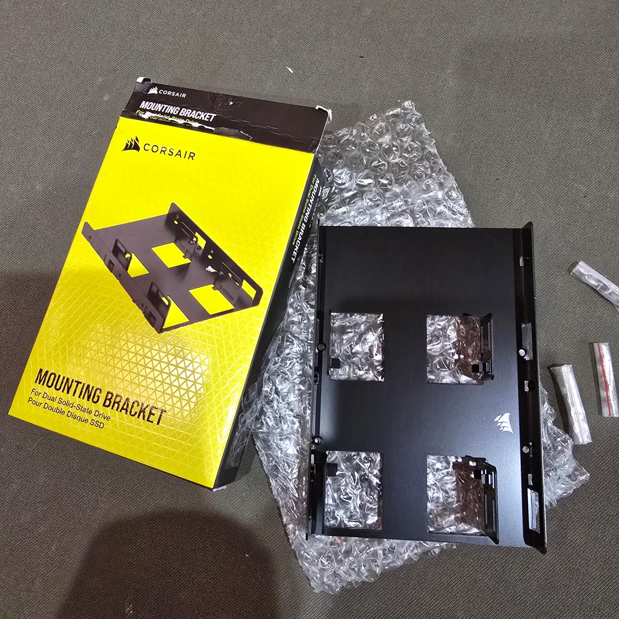 Corsair Dual SSD Mounting Bracket (3.5” Internal Drive Bay to 2.5", Easy Installation) Black
