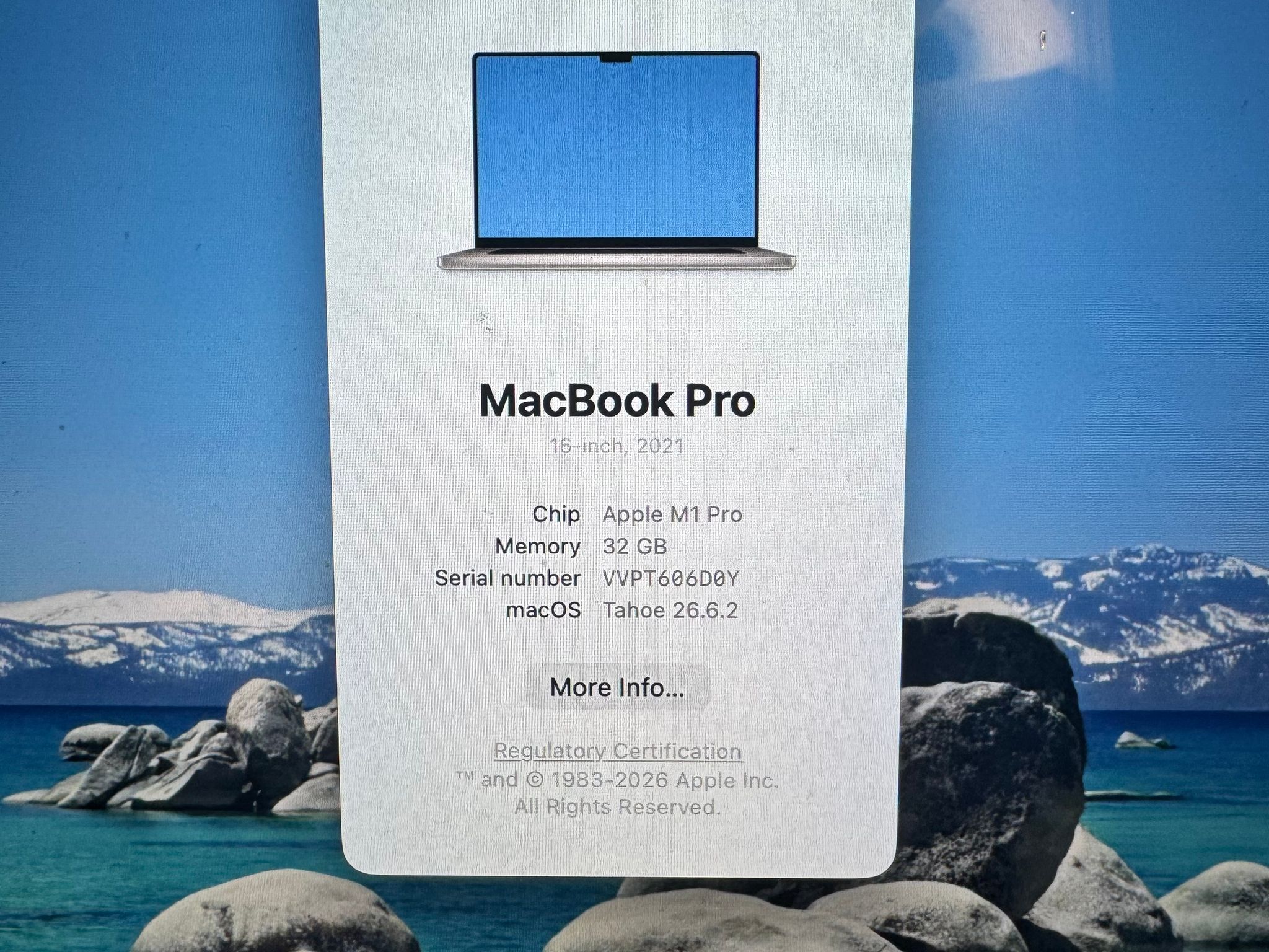 MacBook Pro - (M1 Pro, 32GB, 512GB SSD)-Used, Like New
