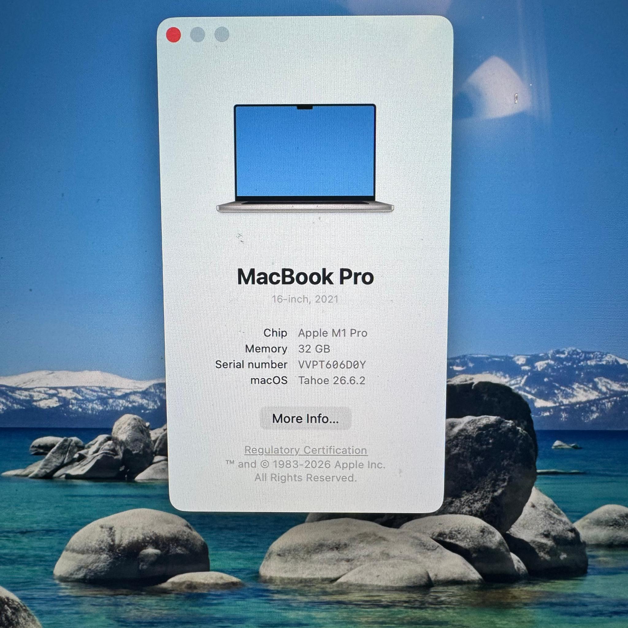 MacBook Pro - (M1 Pro, 32GB, 512GB SSD)-Used, Like New