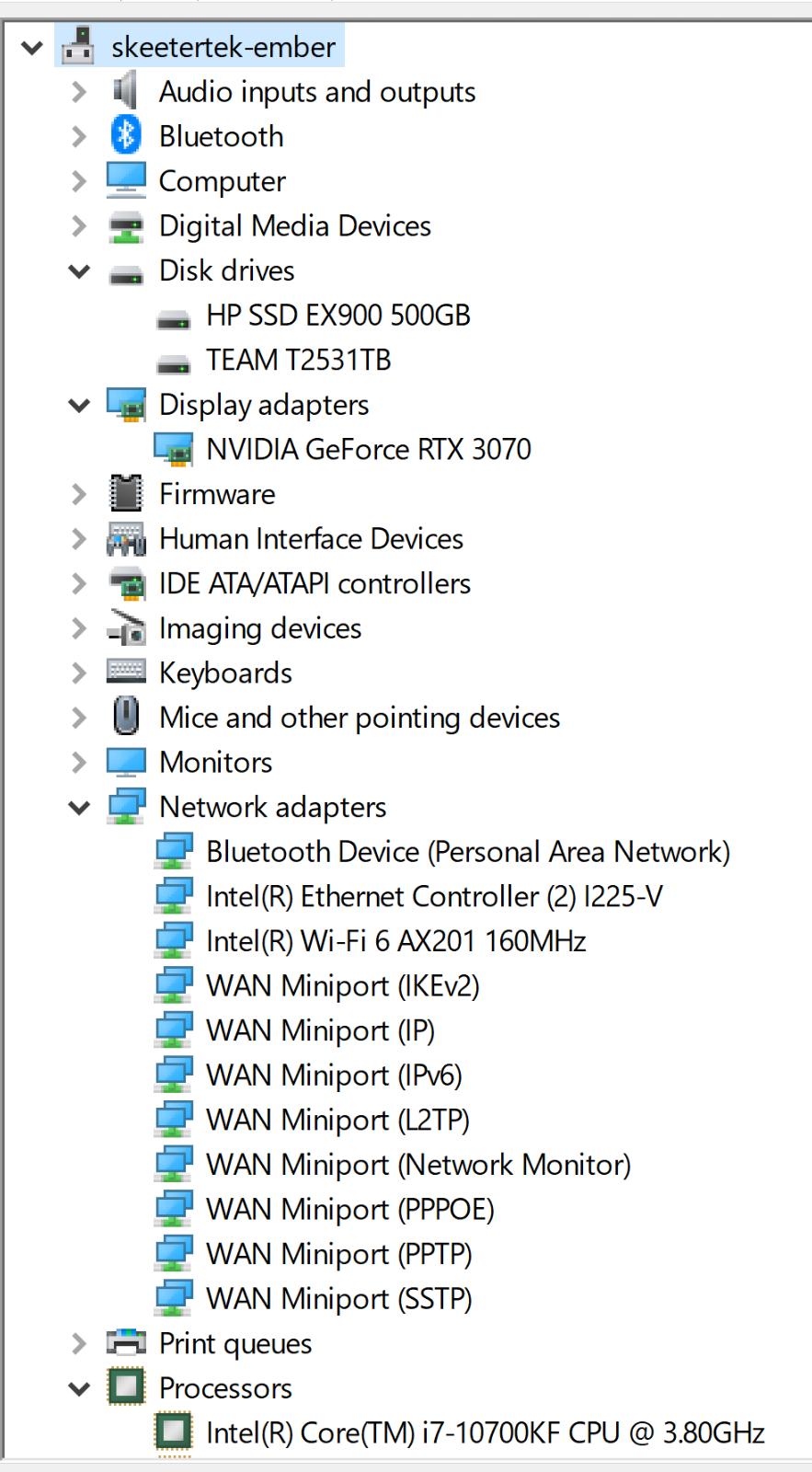 ITX i7-10700KF, RTX 3070, 64Gb RAM WiFI, BT, 1.5Tb SSD(s) (V2 w/ GOOD riser)
