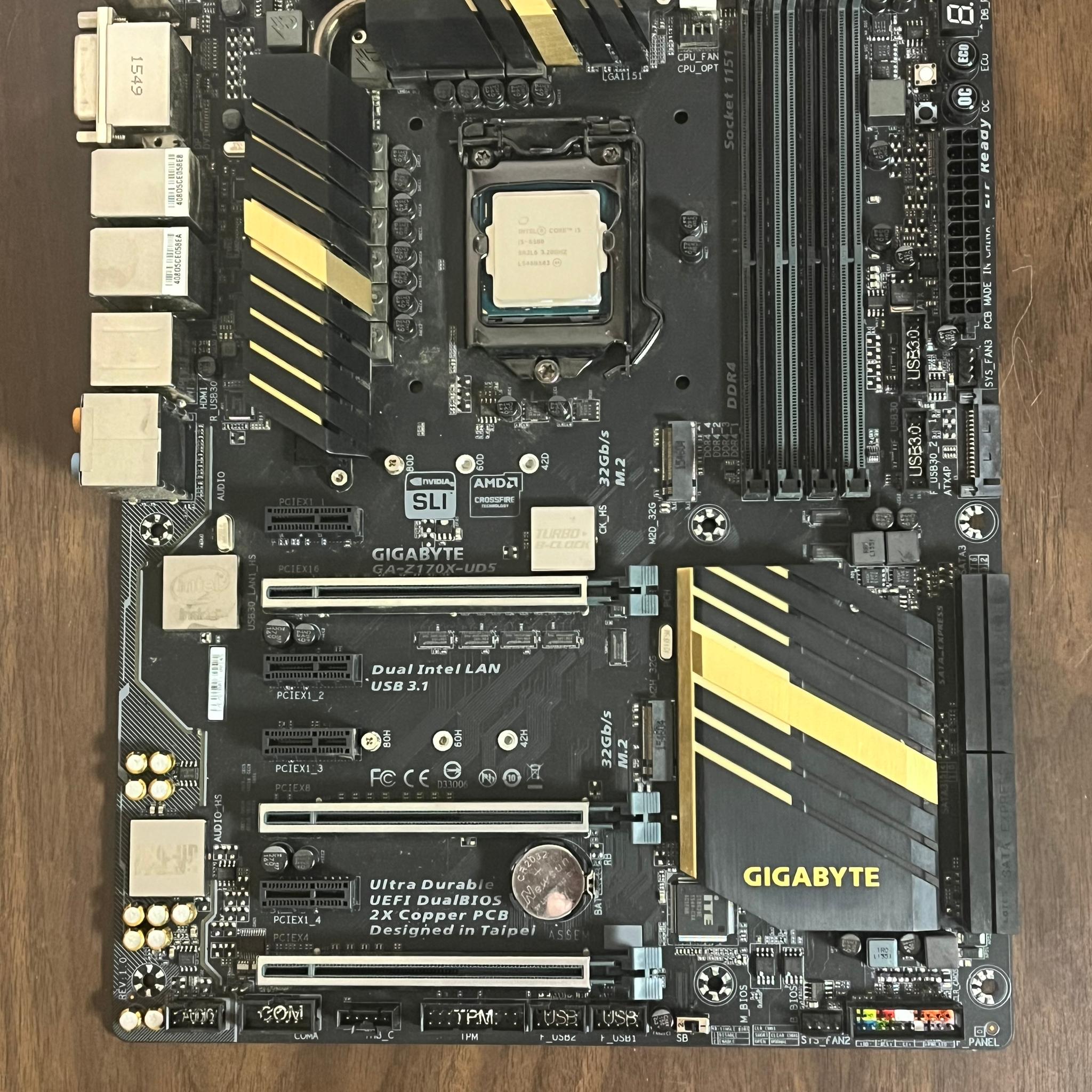Gigabyte Z170X-UD5 | I5-6500 | Latest BIOS | I/O Shield Included