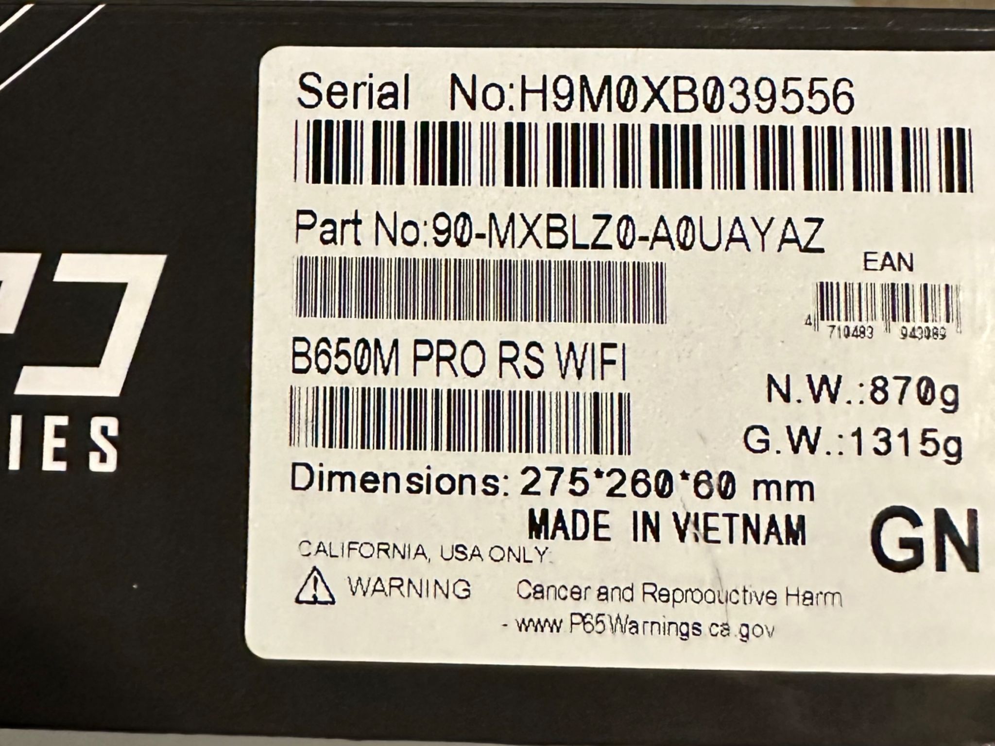 B650M Pro RS WiFi Motherboard
