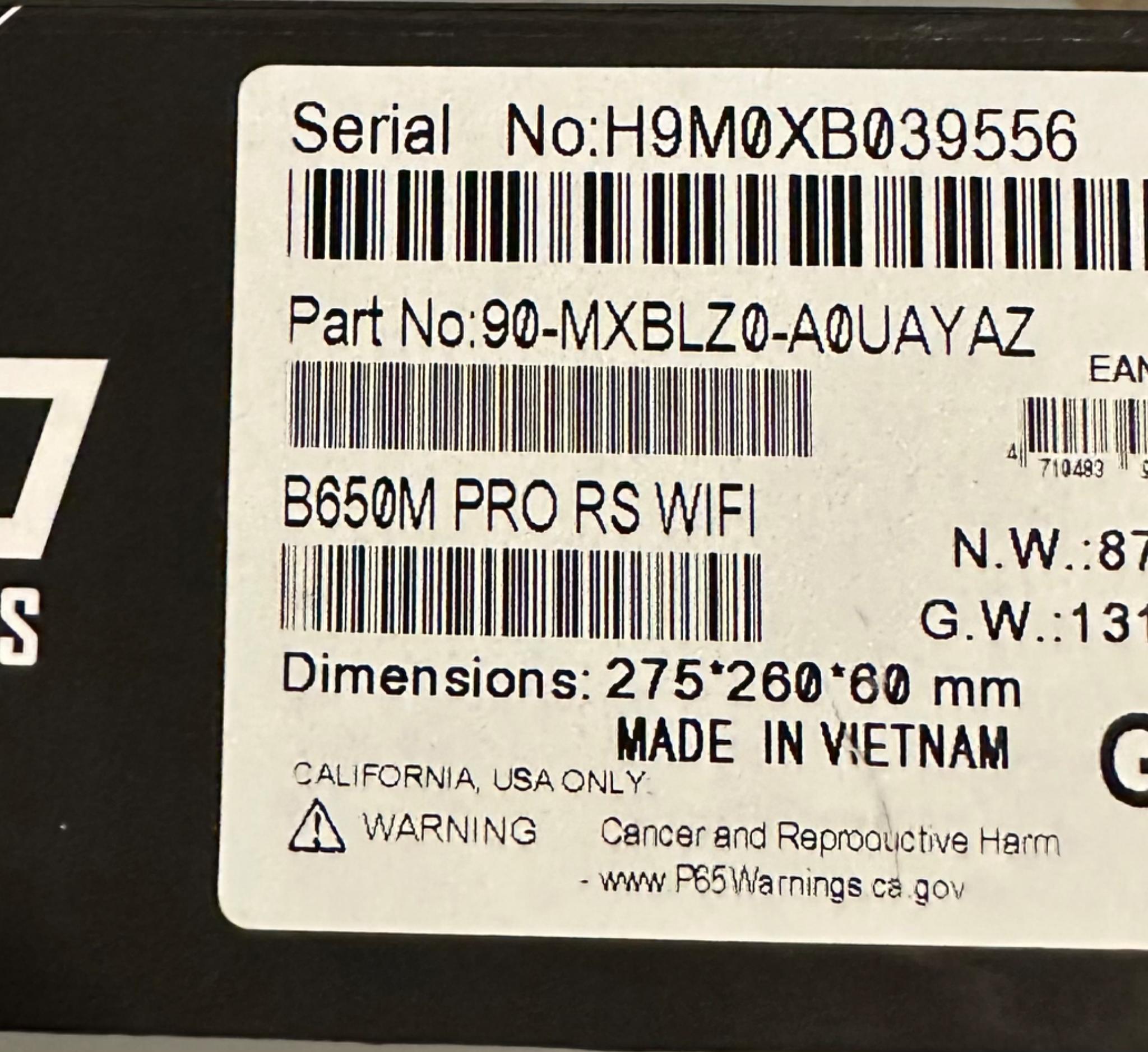 B650M Pro RS WiFi Motherboard