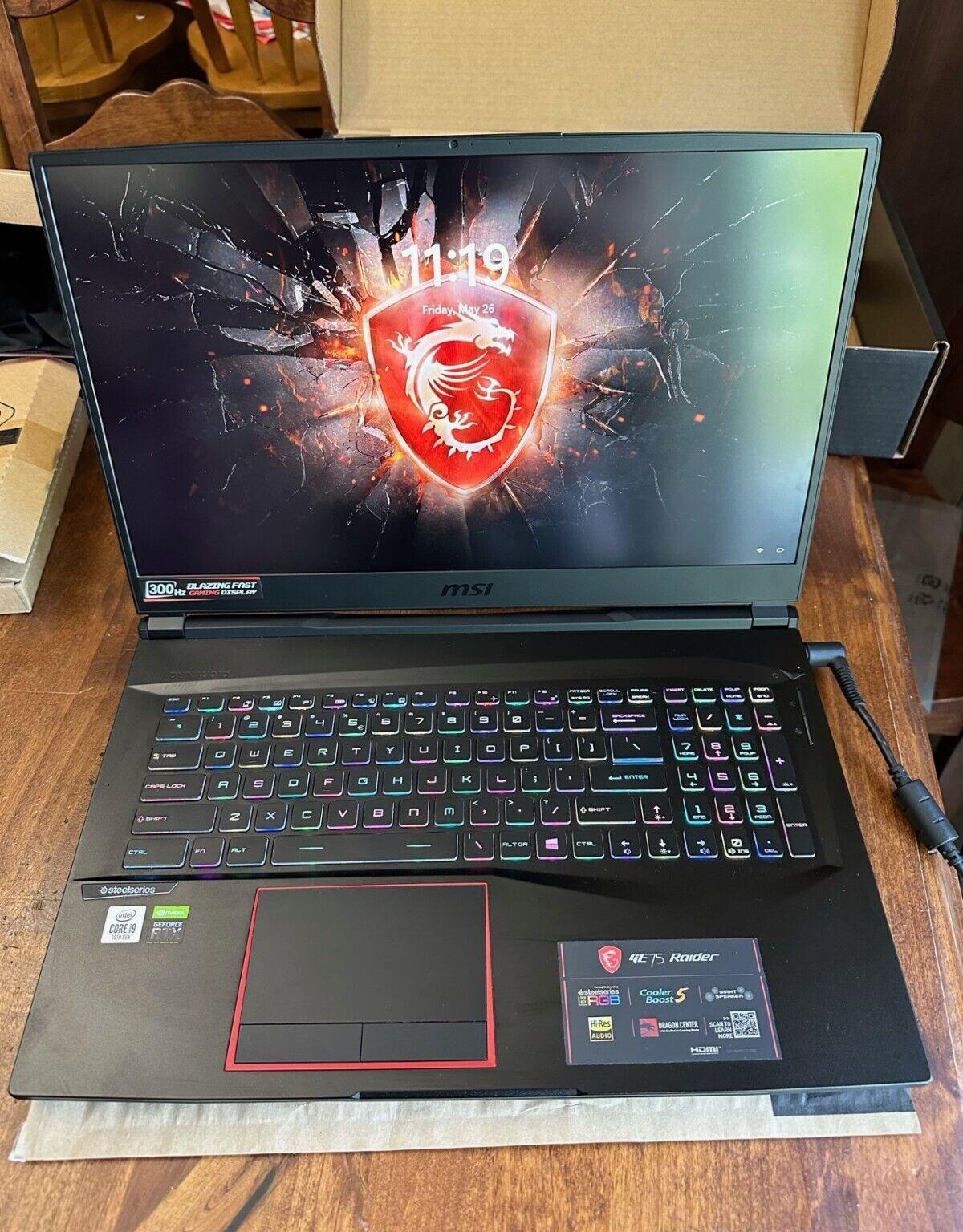 MSI GE75 Raider 10SFS-225US 17.3 in, 300 Hz screen, i9-10980HK, RTX 2070 Super