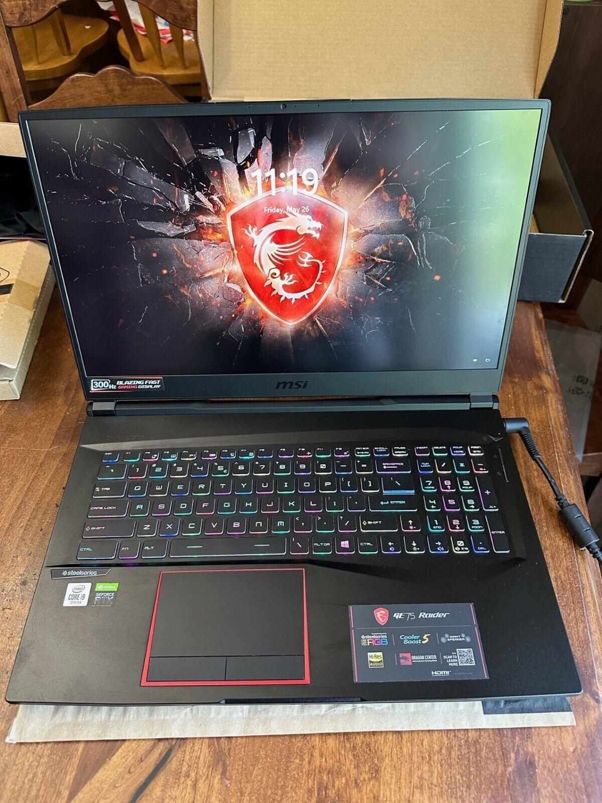 MSI GE75 Raider 10SFS-225US 17.3 in, 300 Hz screen, i9-10980HK, RTX 2070 Super